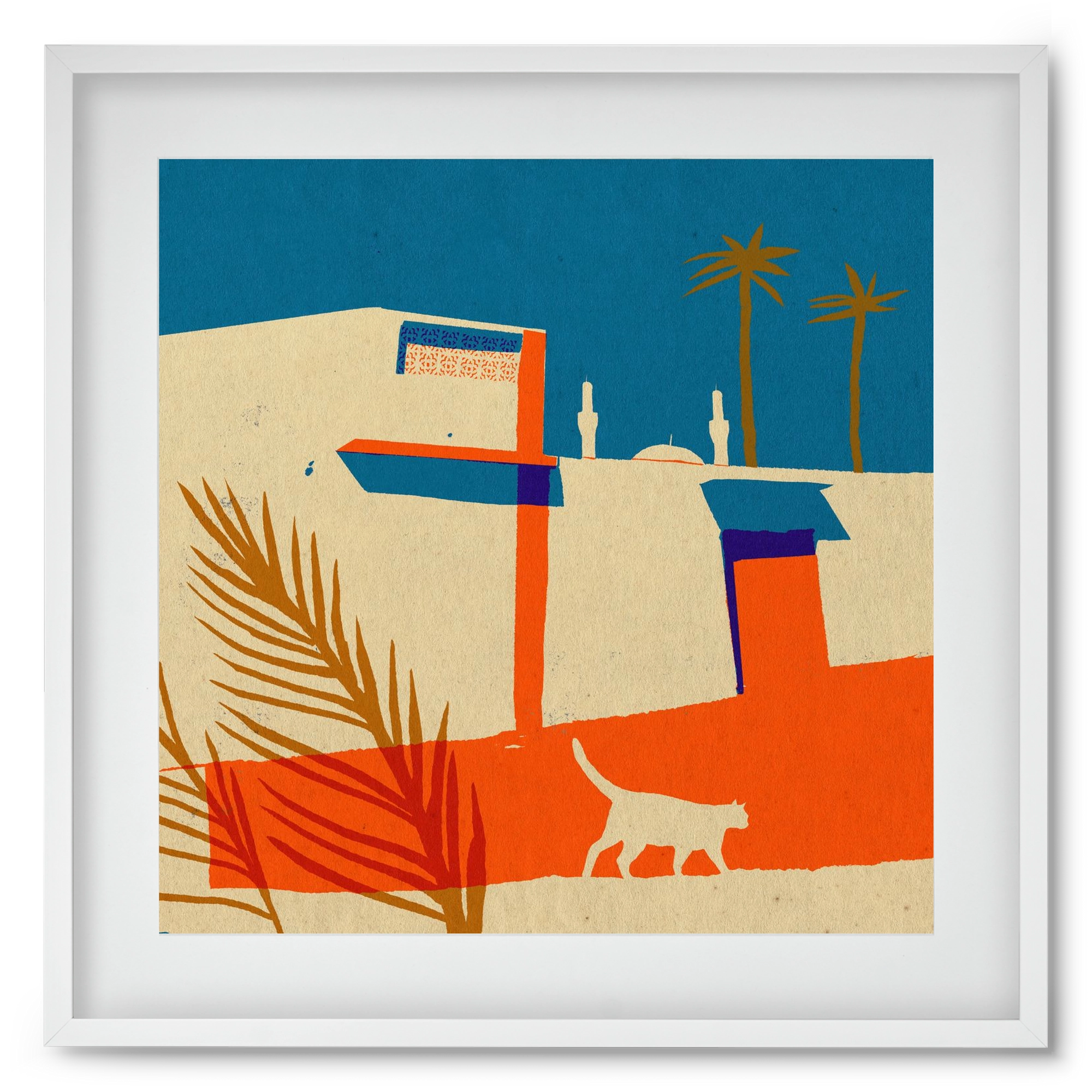 Dubai, 50x50 cm (40x40 cm), Fehér keret, paszpartuval