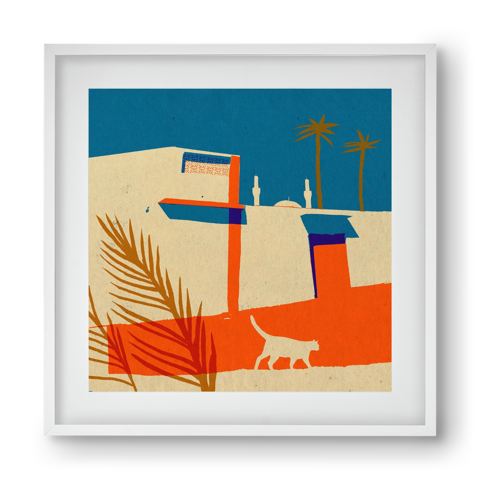 Dubai, 40x40 cm (30x30 cm), Fehér keret, paszpartuval