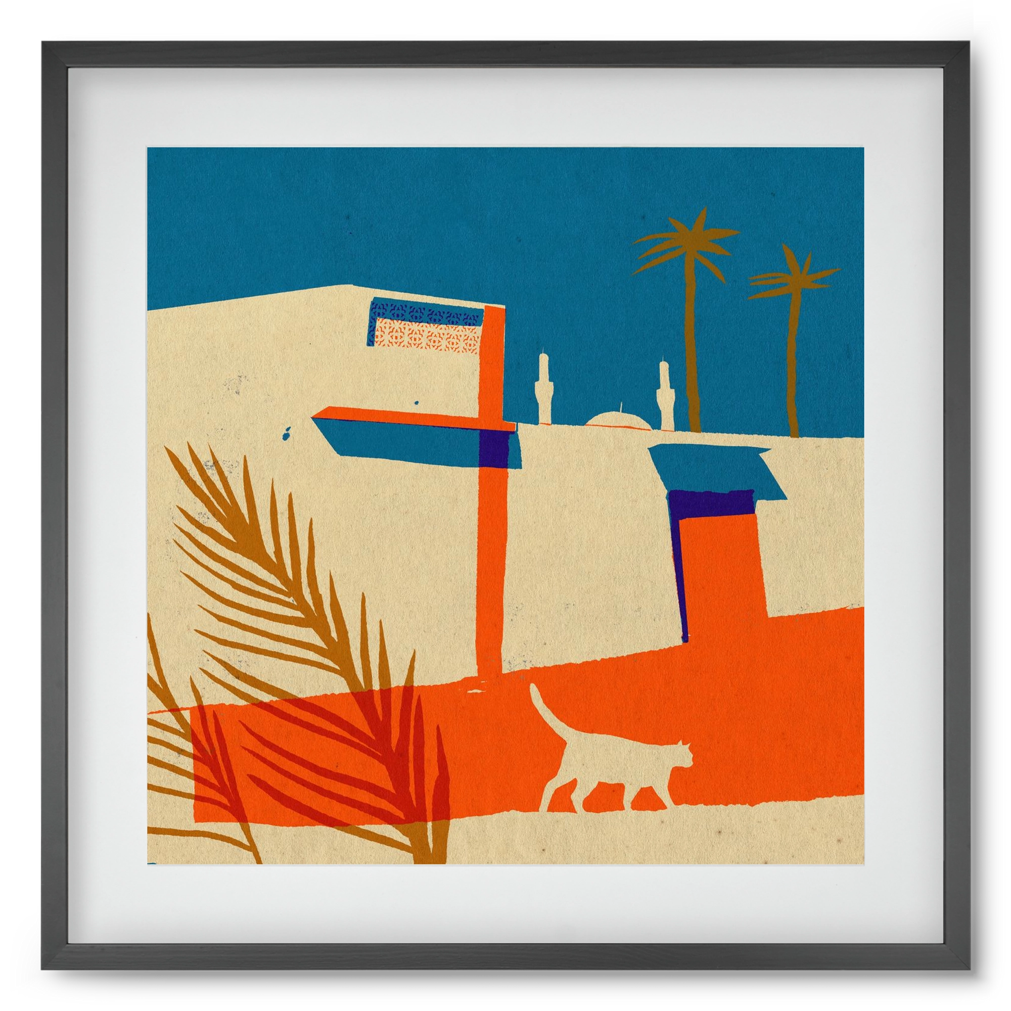 Dubai, 50x50 cm (40x40 cm), Fekete keret, paszpartuval