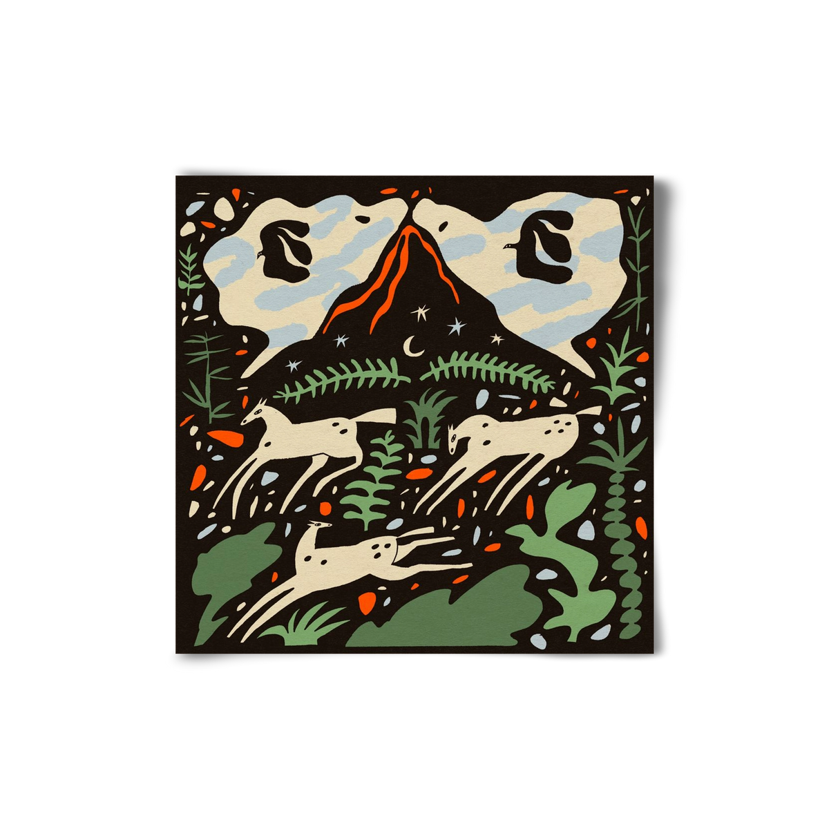 Volcano island, 20x20 cm, Keret nélkül