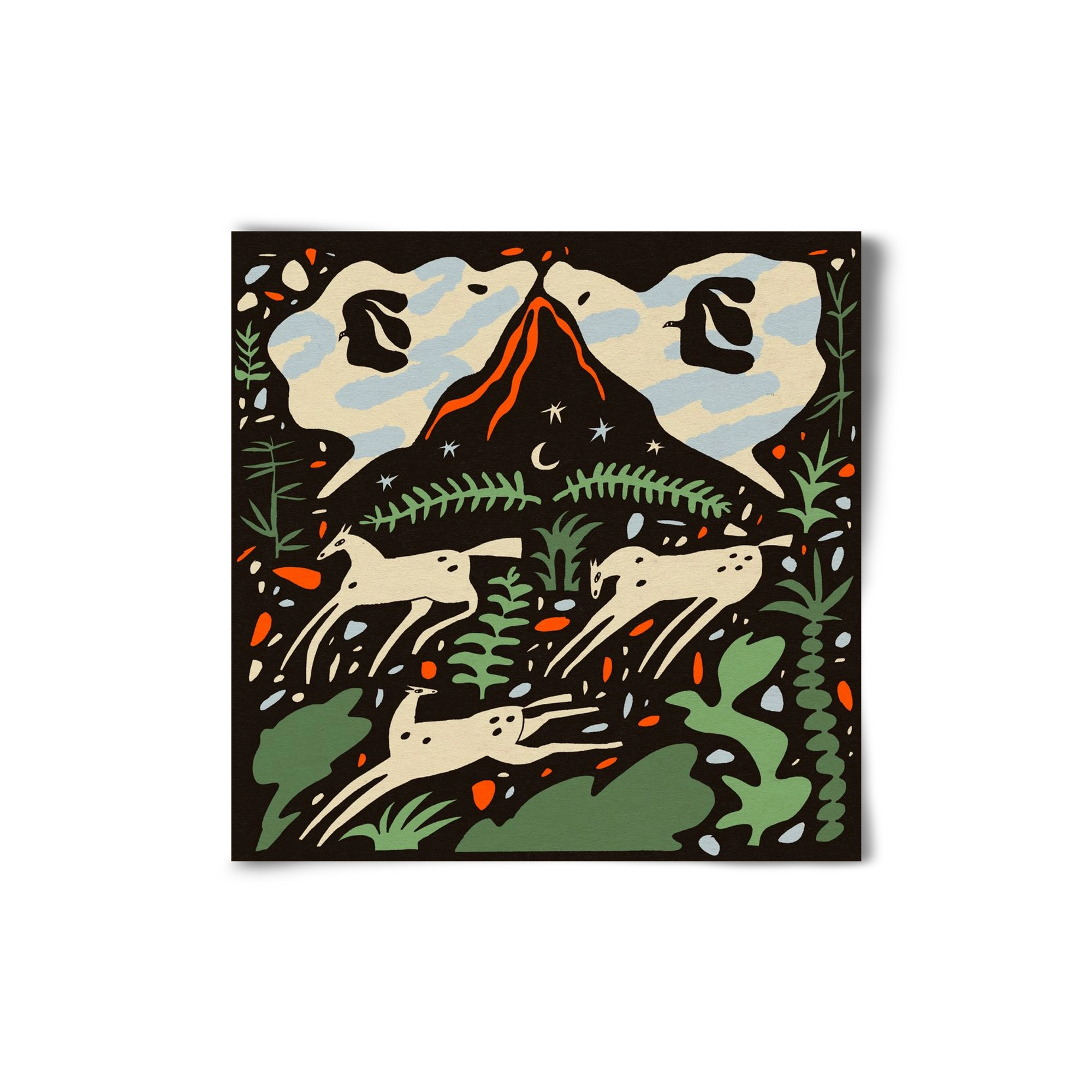 Volcano island, 20x20 cm, Keret nélkül