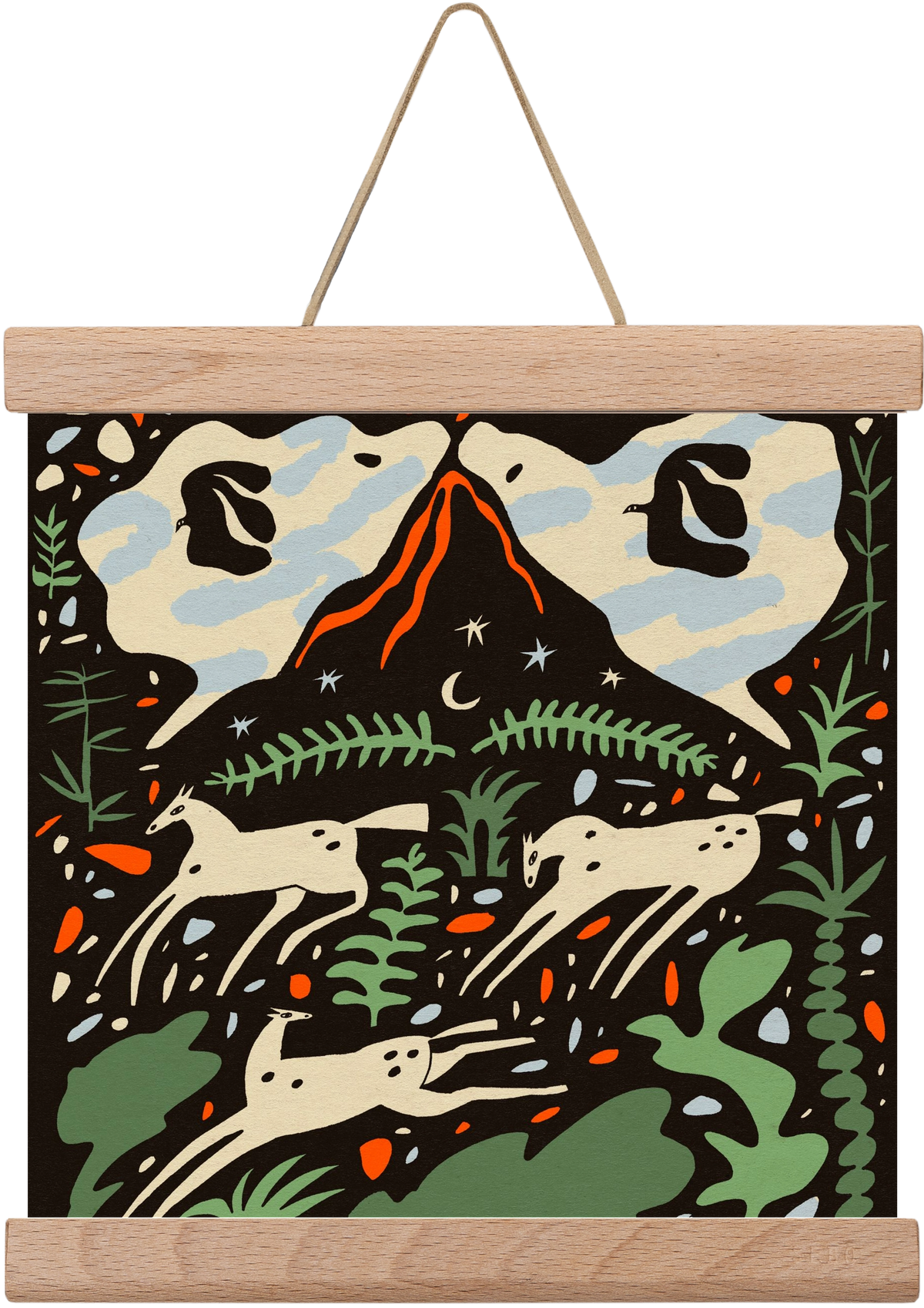 Volcano island, 20x20 cm (20x20 cm), Tölgy akasztó