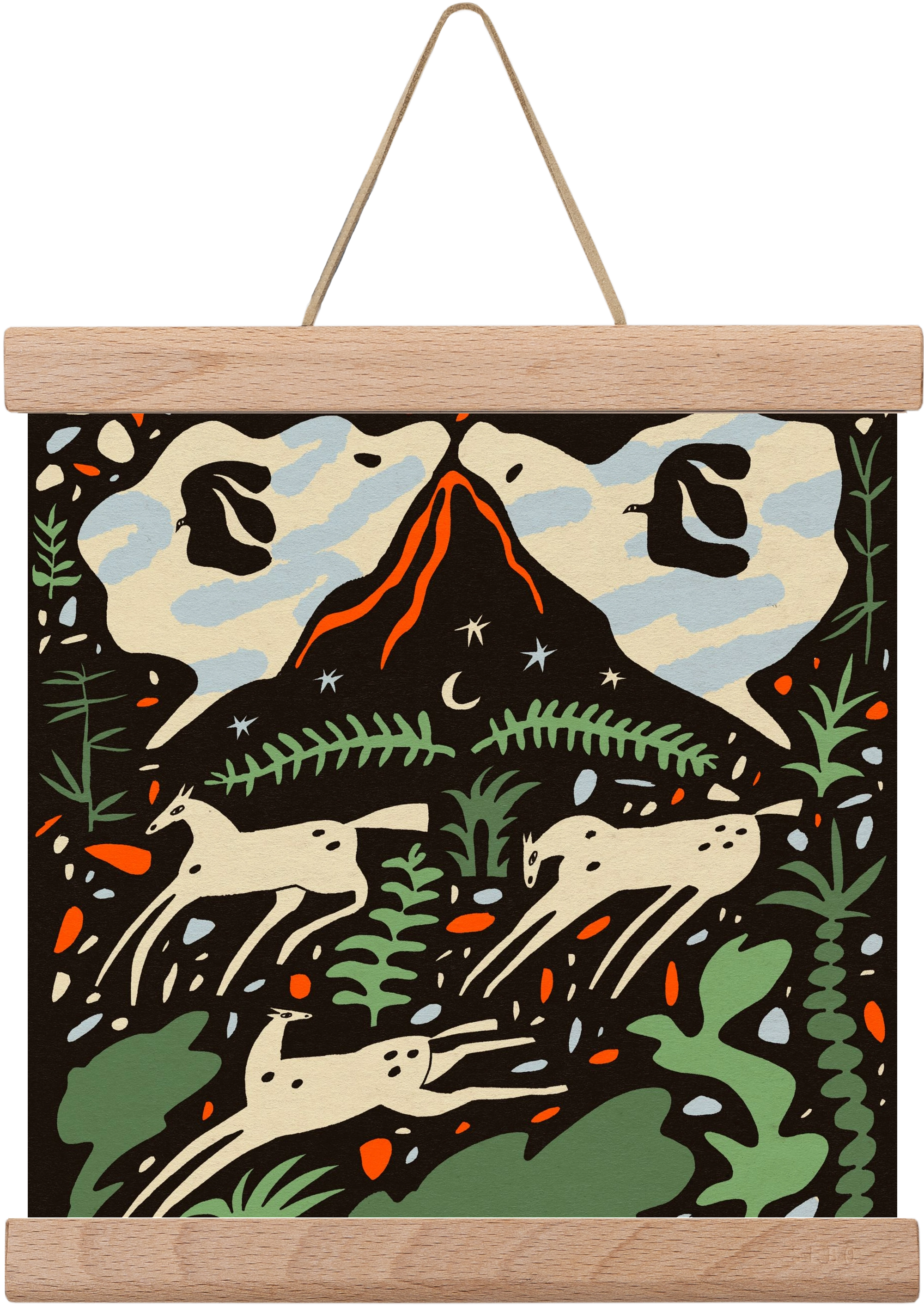 Volcano island, 20x20 cm (20x20 cm), Tölgy akasztó