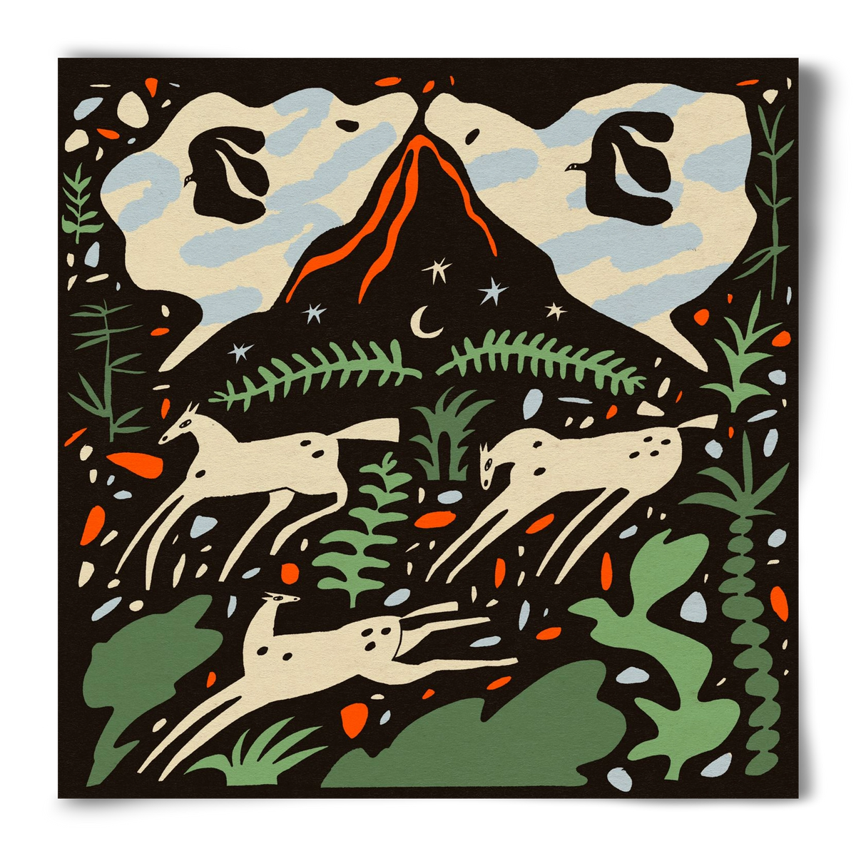 Volcano island, 50x50 cm, Keret nélkül