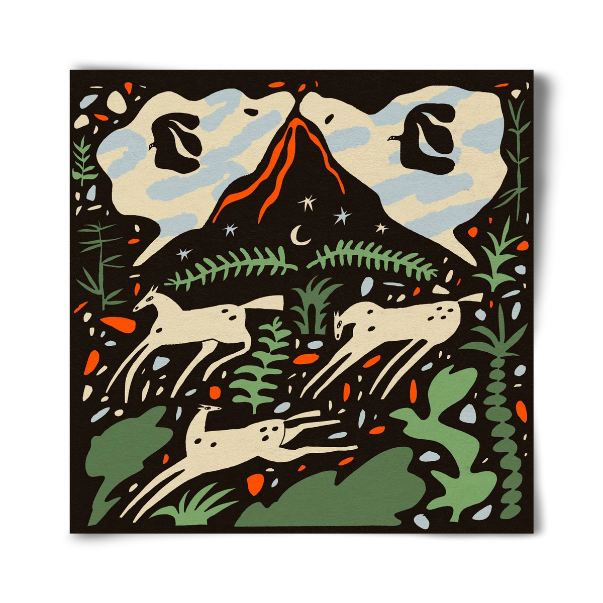 Volcano island, 40x40 cm, Keret nélkül