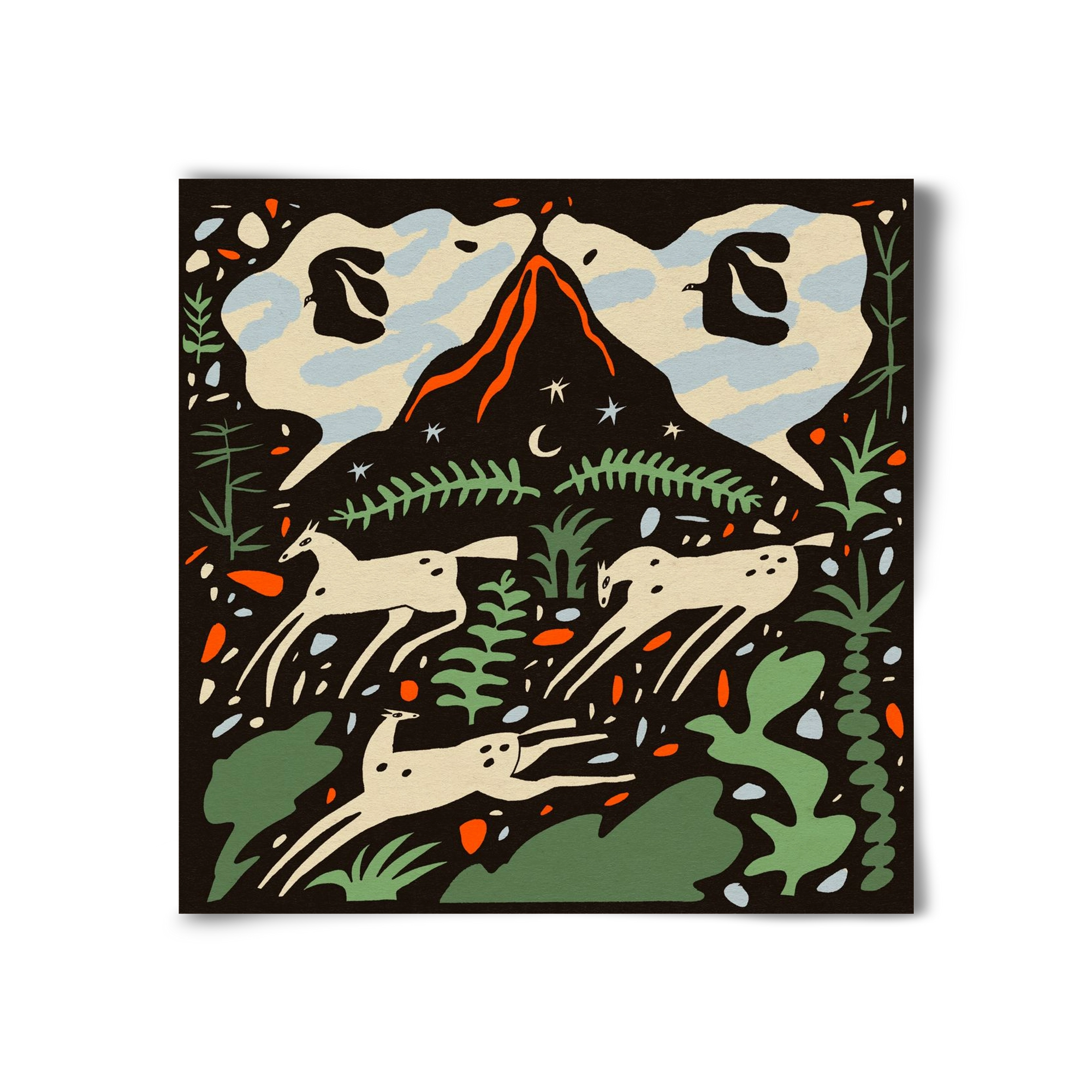 Volcano island, 30x30 cm, Keret nélkül