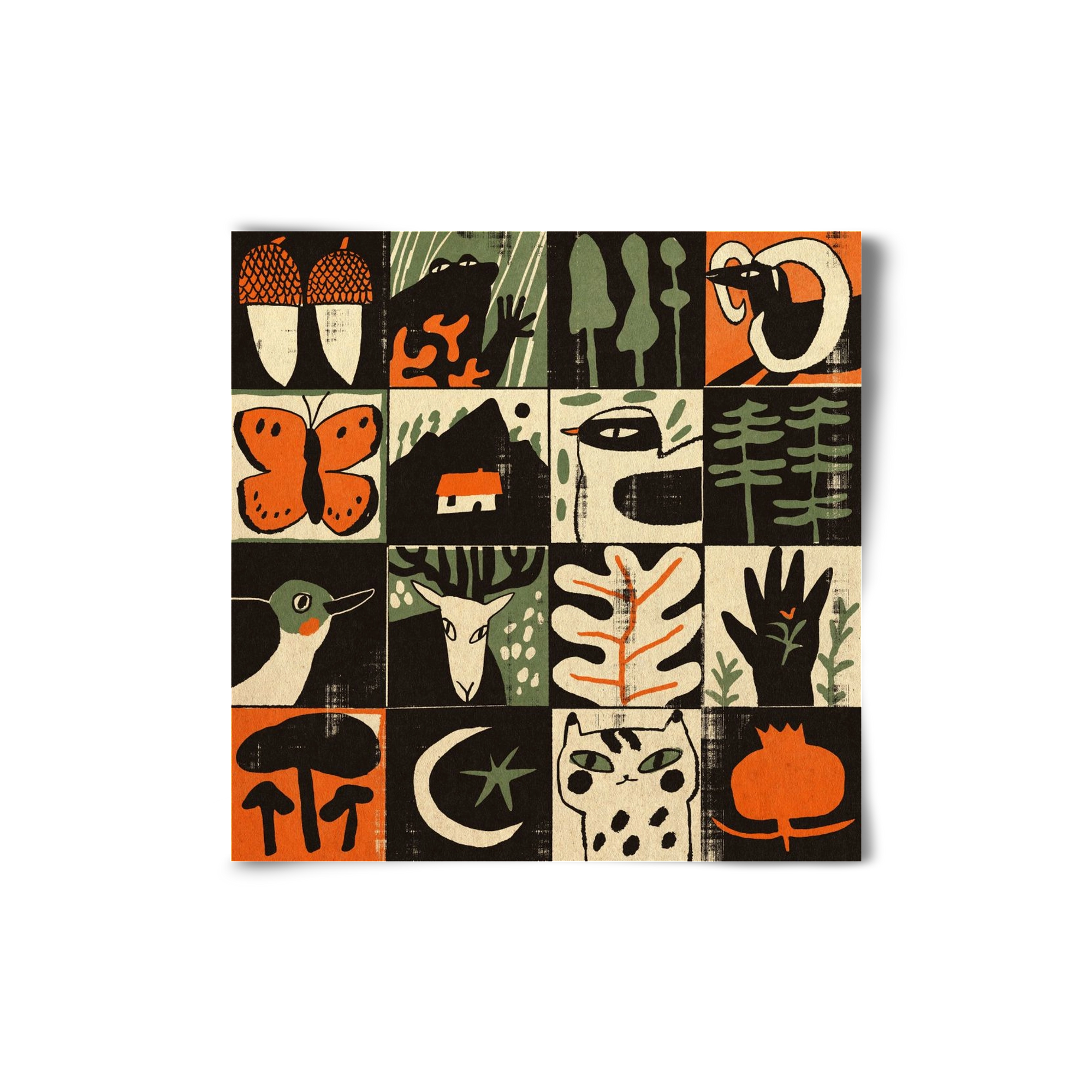 Totem of bukk, 20x20 cm, Keret nélkül