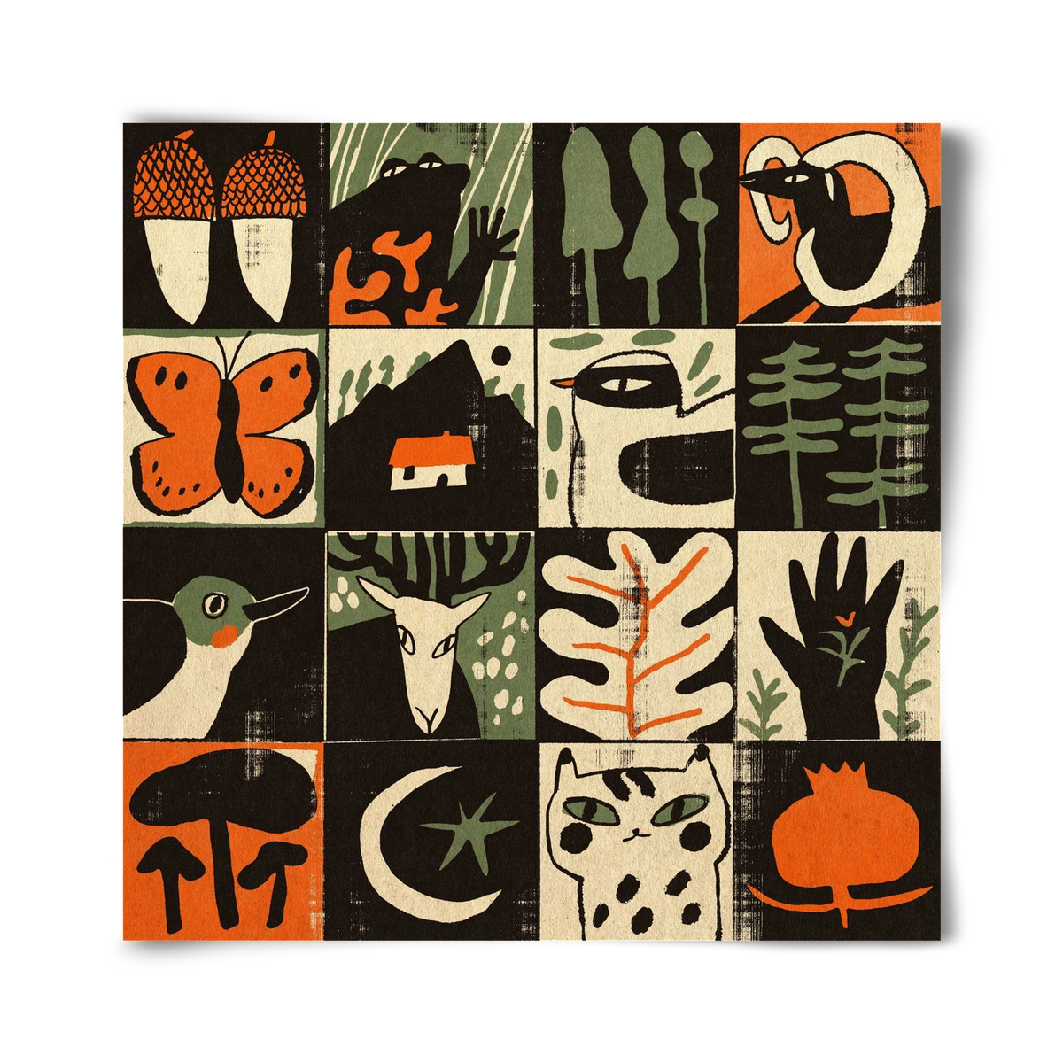 Totem of bukk, 40x40 cm, Keret nélkül