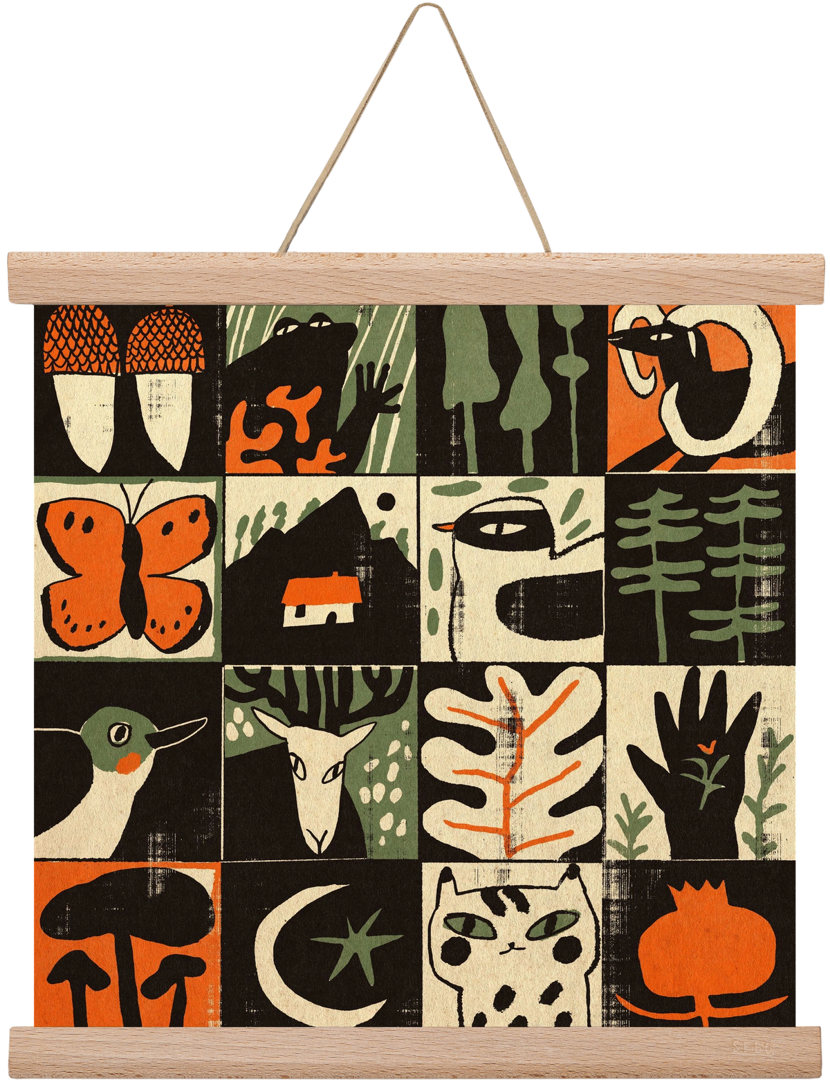 Totem of bukk, 30x30 cm (30x30 cm), Tölgy akasztó