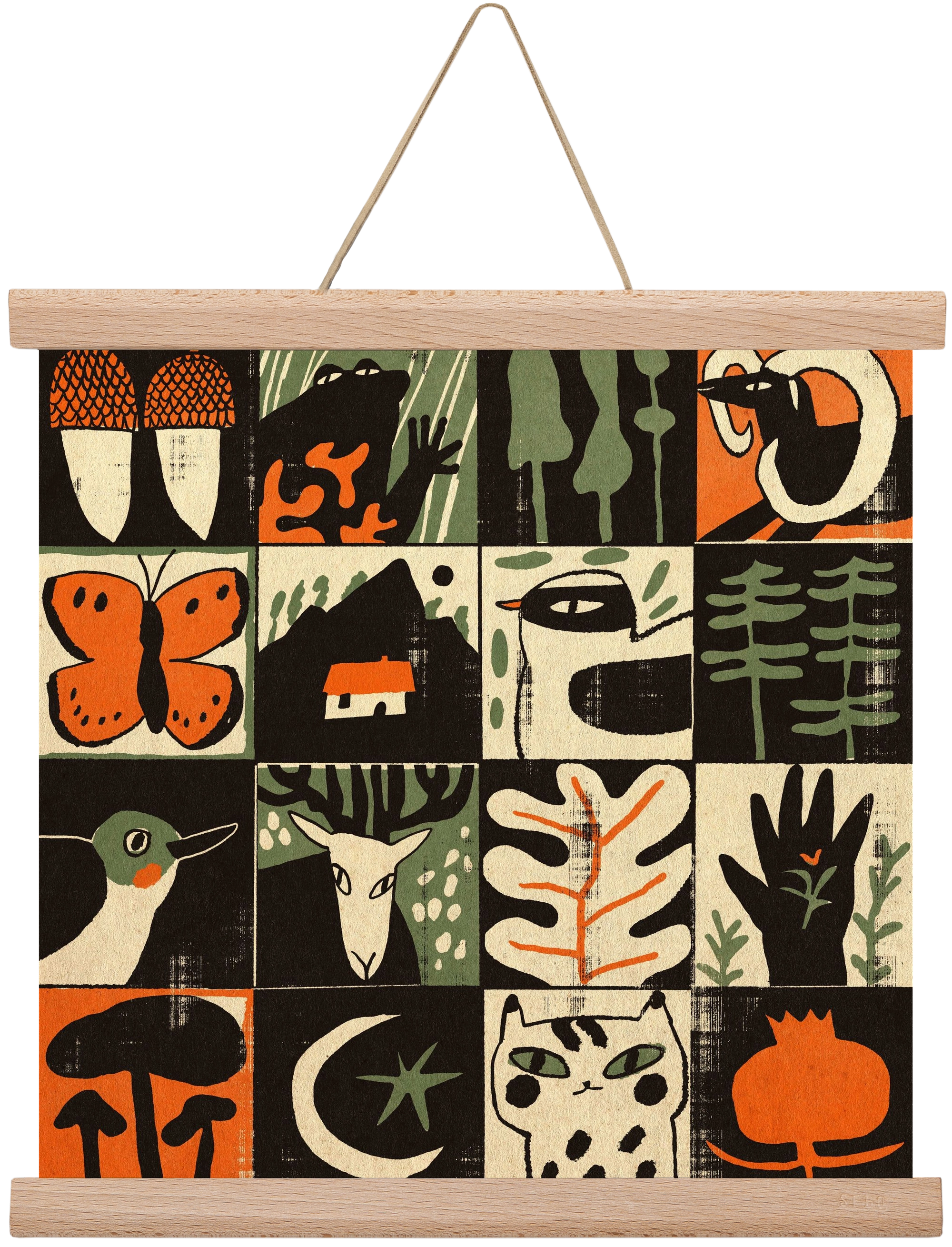 Totem of bukk, 30x30 cm (30x30 cm), Tölgy akasztó