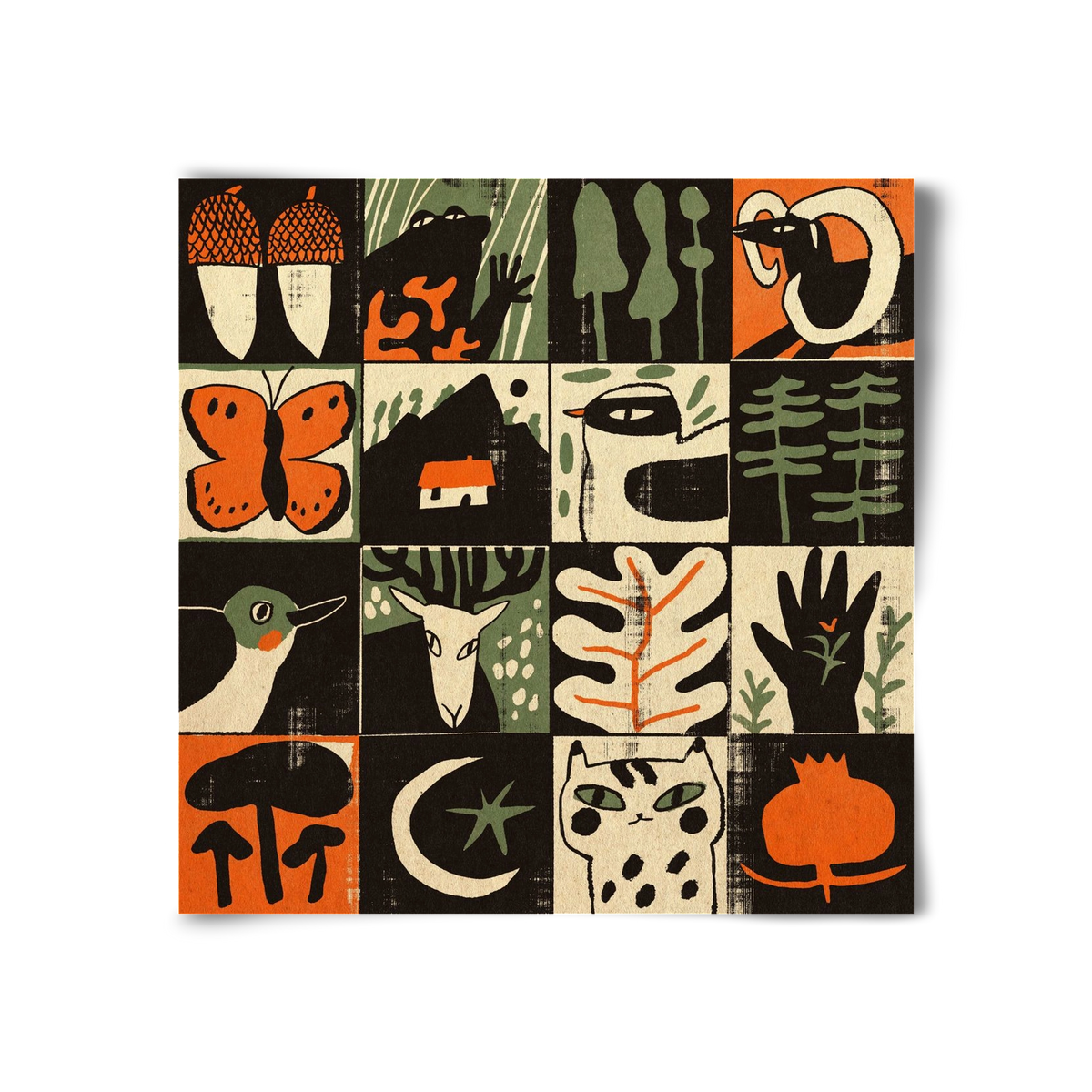 Totem of bukk, 30x30 cm, Keret nélkül