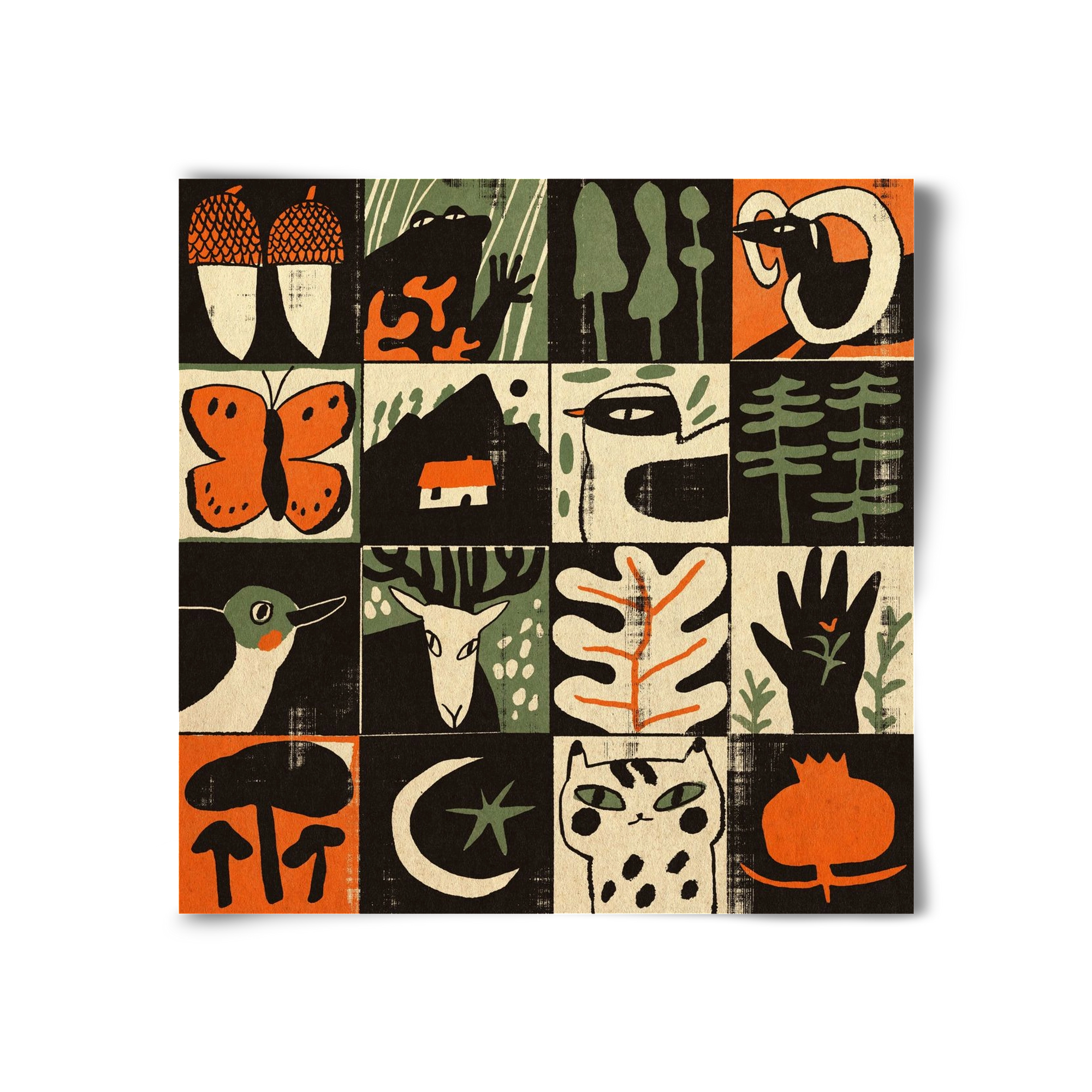 Totem of bukk, 30x30 cm, Keret nélkül