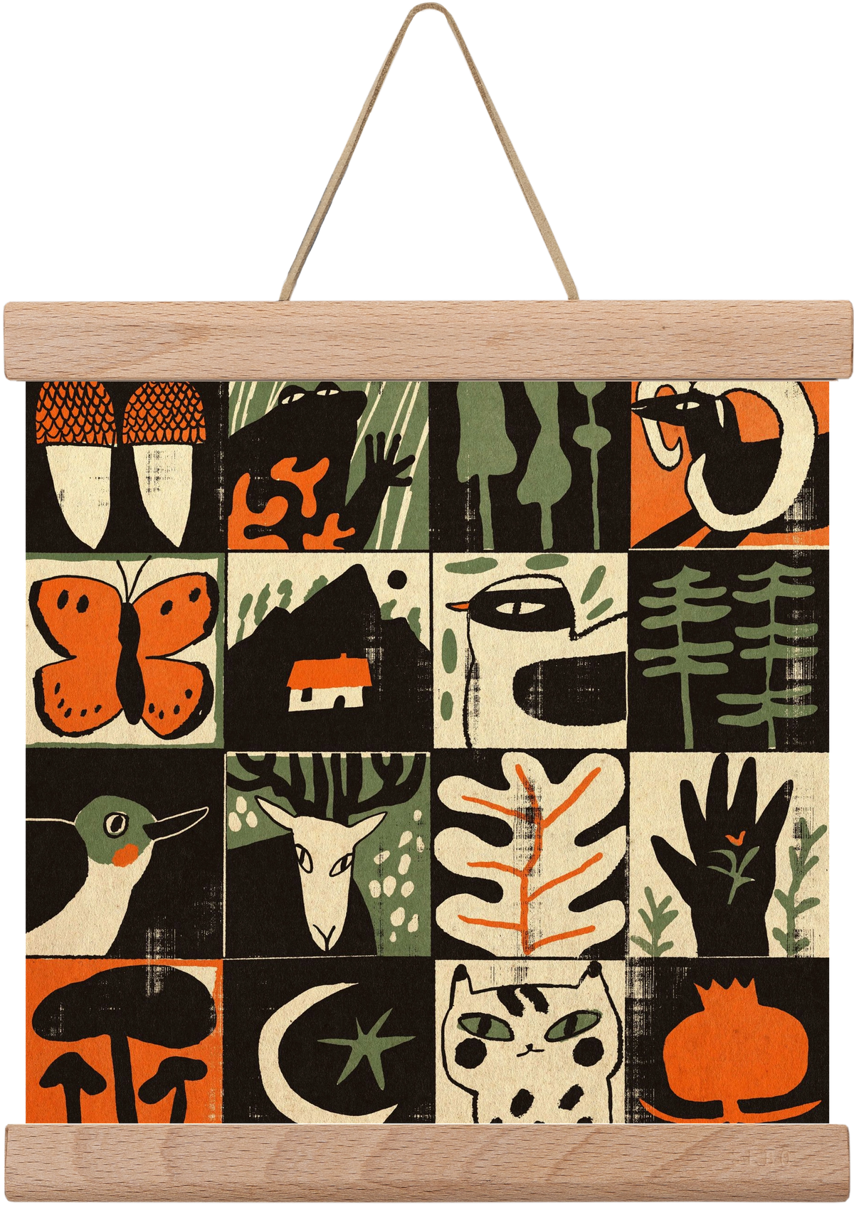 Totem of bukk, 20x20 cm (20x20 cm), Tölgy akasztó