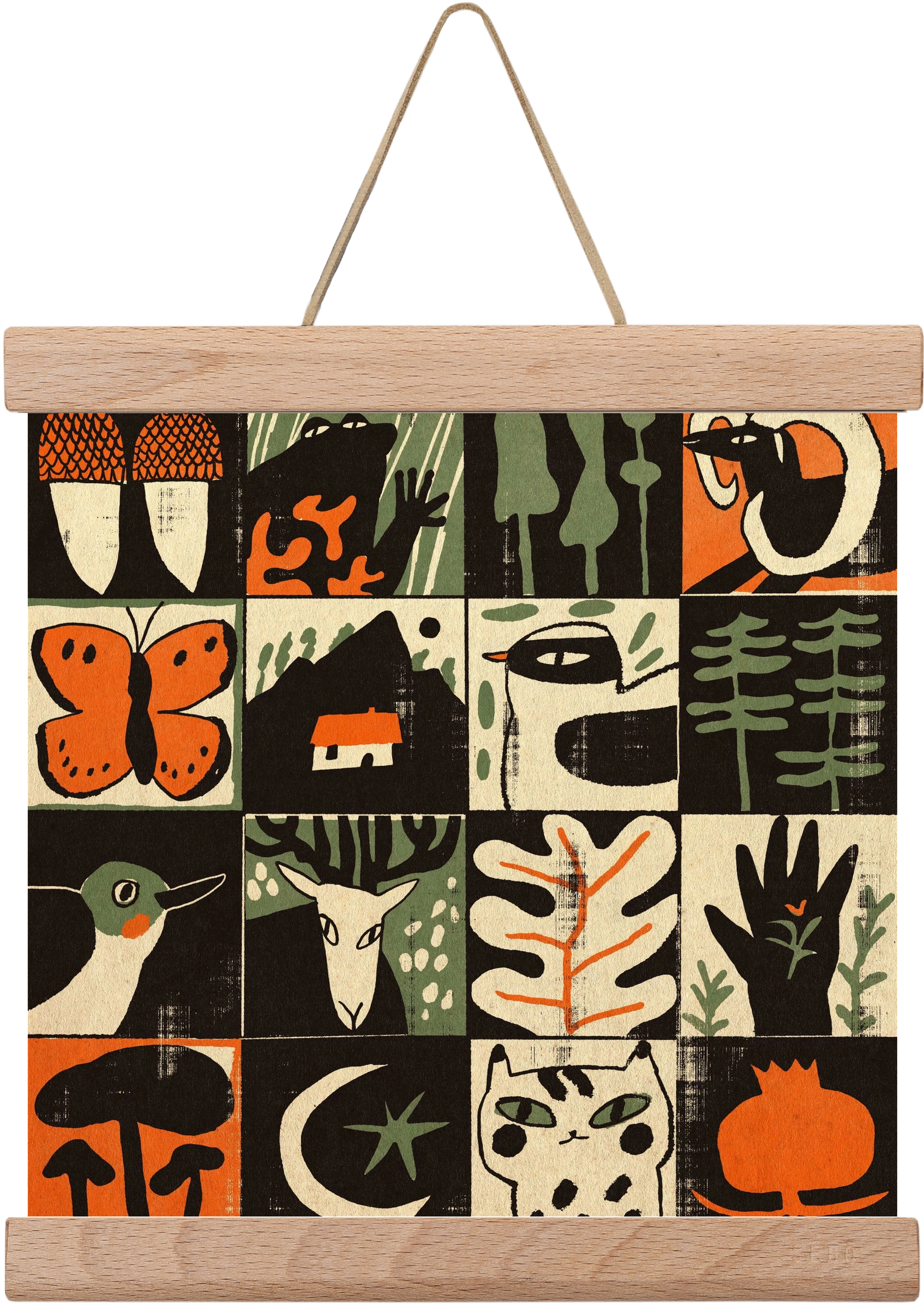 Totem of bukk, 20x20 cm (20x20 cm), Tölgy akasztó