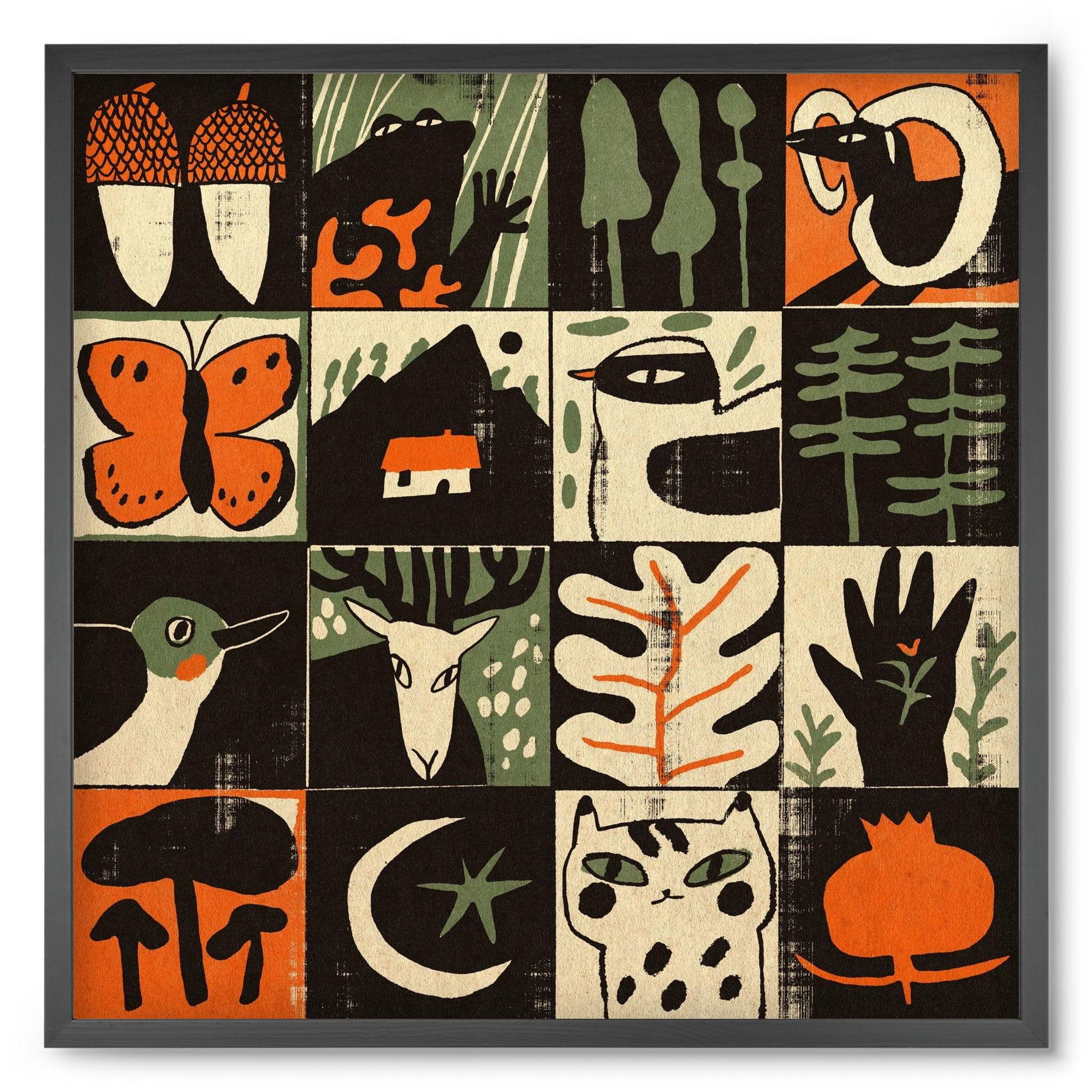 Totem of bukk, 50x50 cm (50x50 cm), Fekete keret