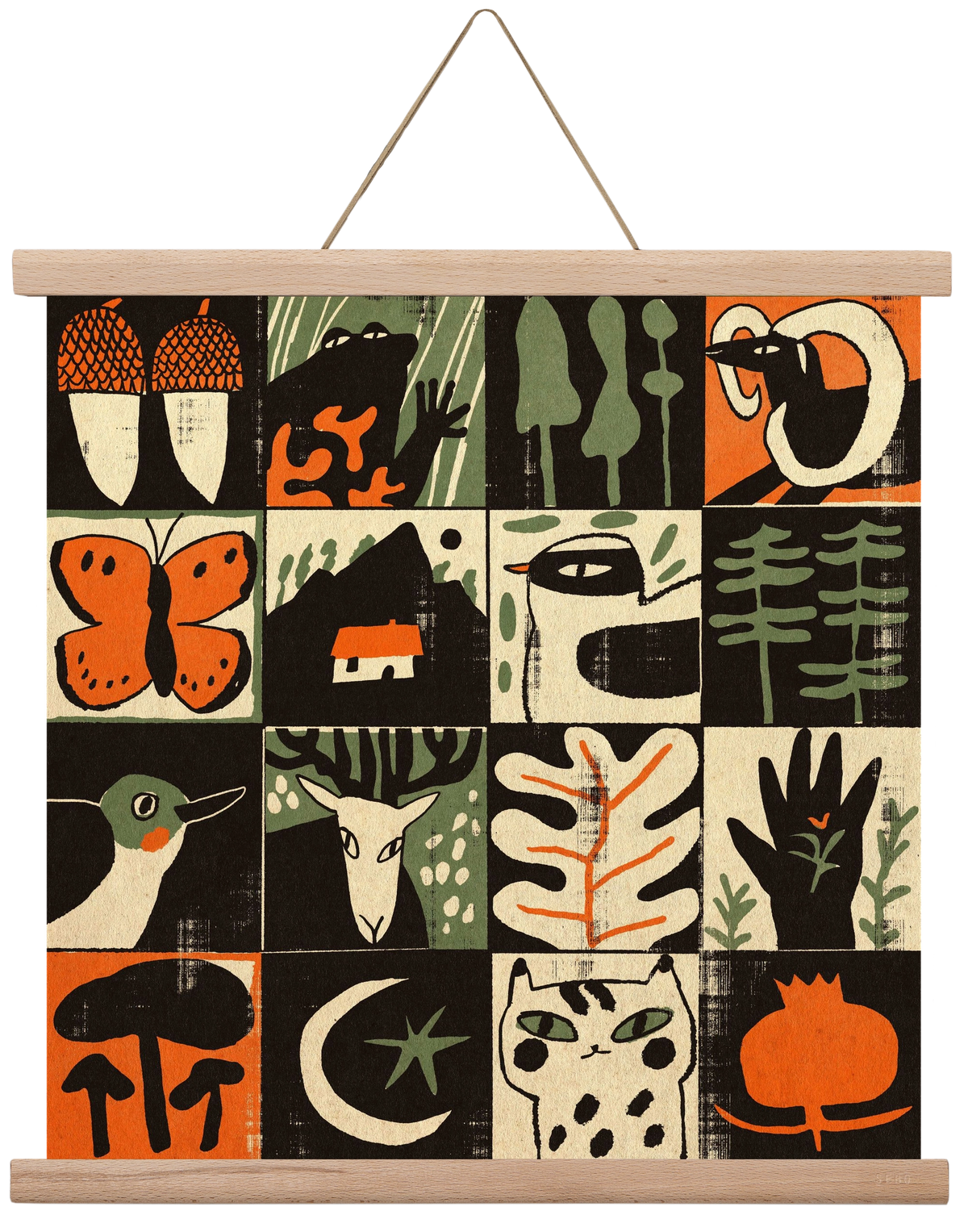 Totem of bukk, 40x40 cm (40x40 cm), Tölgy akasztó