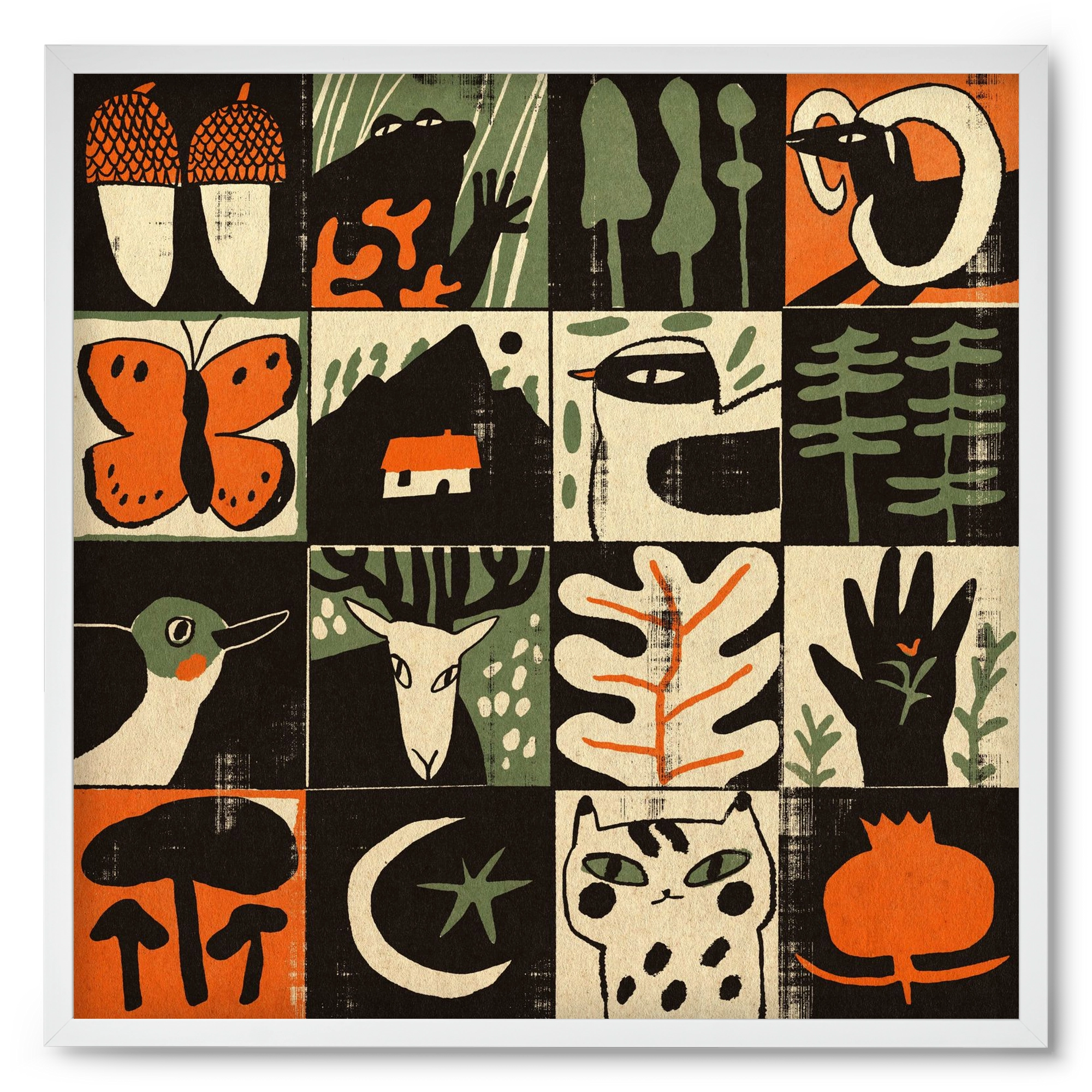 Totem of bukk, 50x50 cm (50x50 cm), Fehér keret