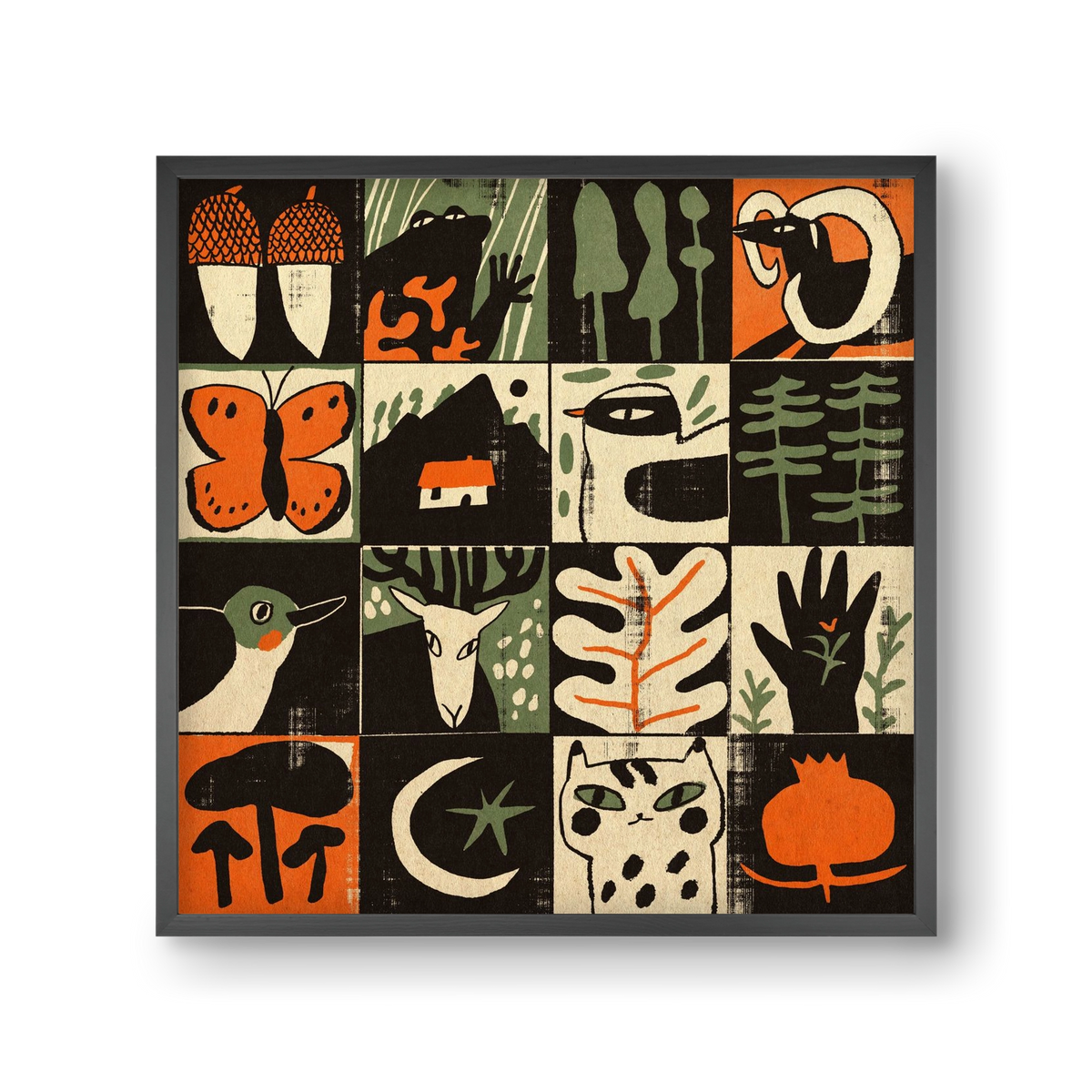 Totem of bukk, 30x30 cm (30x30 cm), Fekete keret