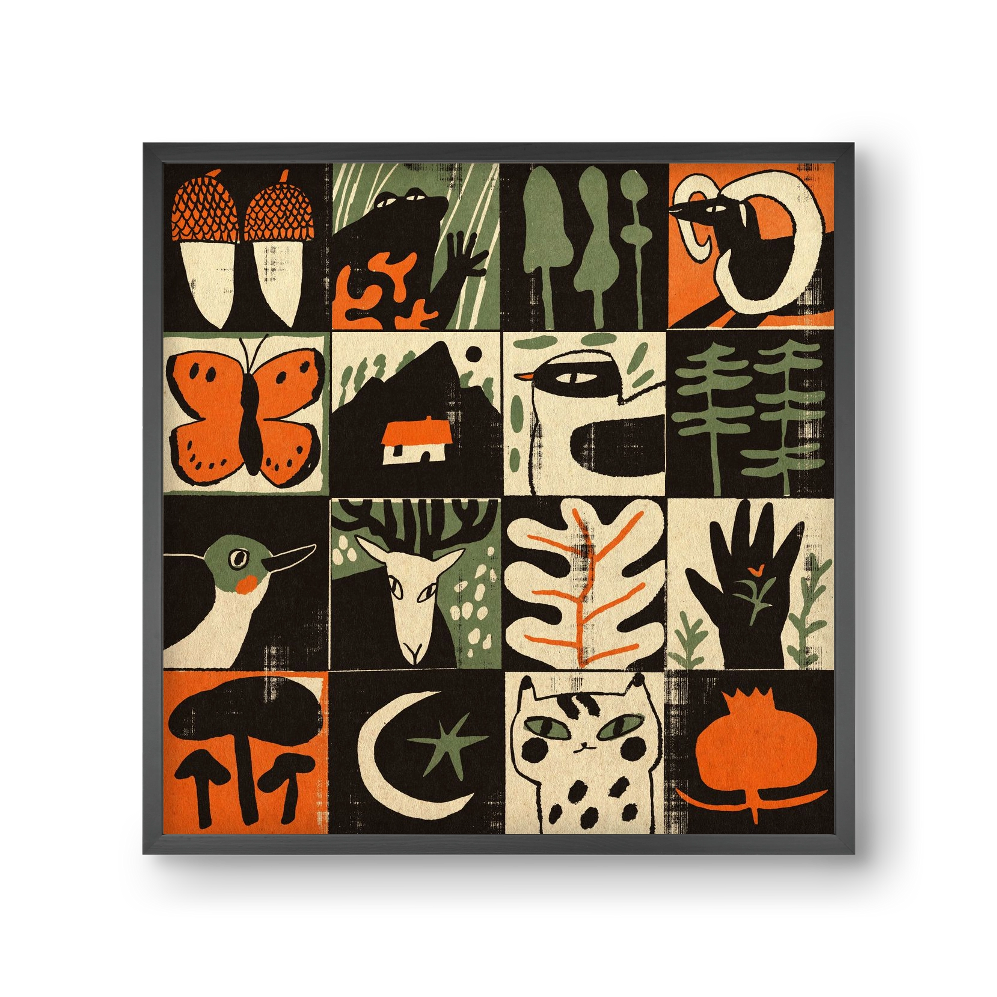 Totem of bukk, 30x30 cm (30x30 cm), Fekete keret