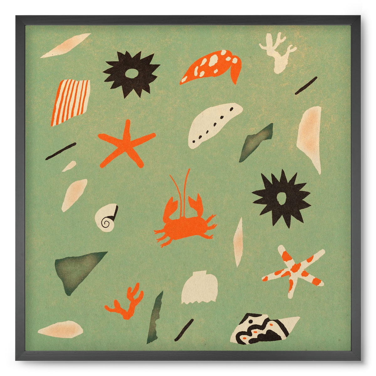 Sealife, 50x50 cm (50x50 cm), Fekete keret