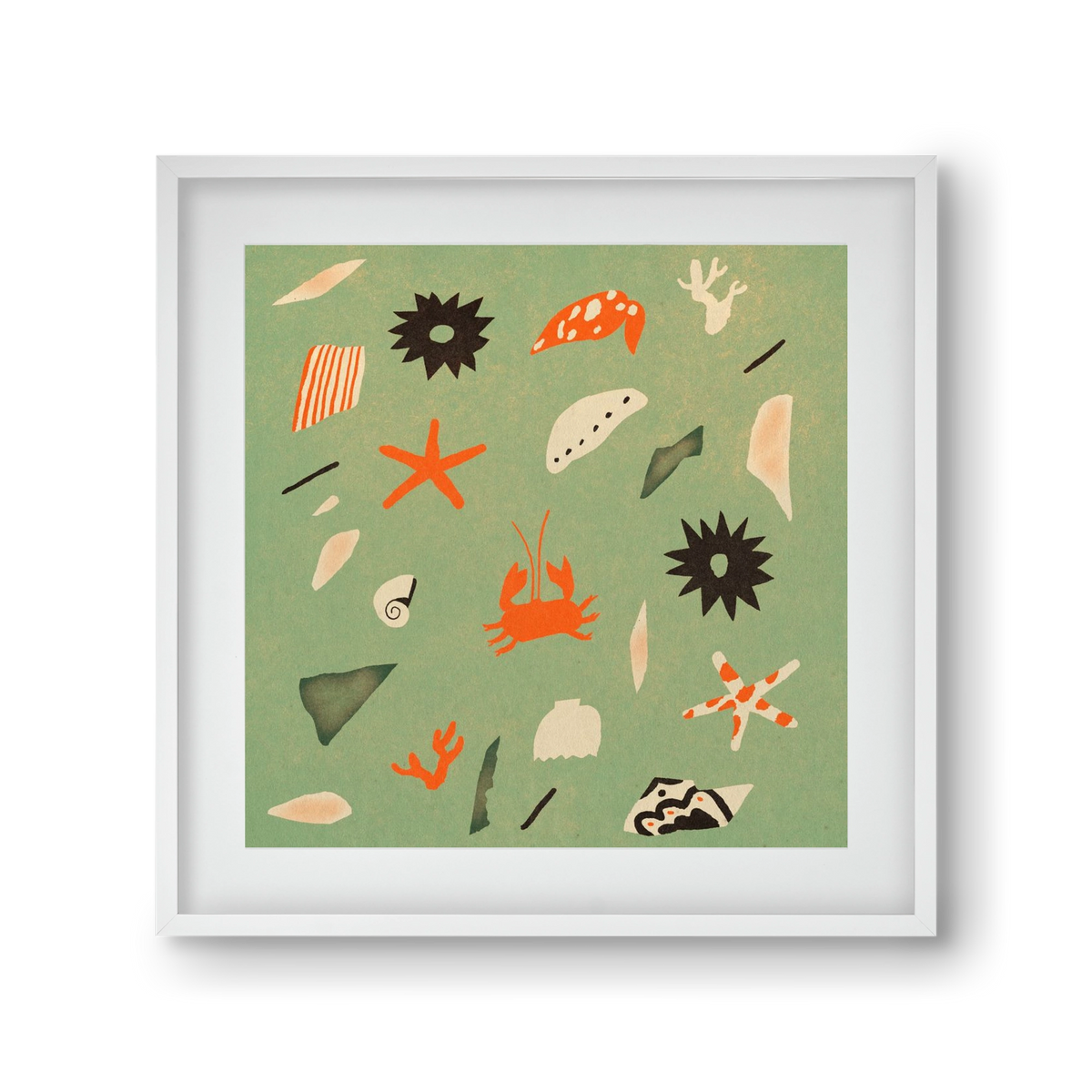 Sealife, 30x30 cm (20x20 cm), Fehér keret, paszpartuval