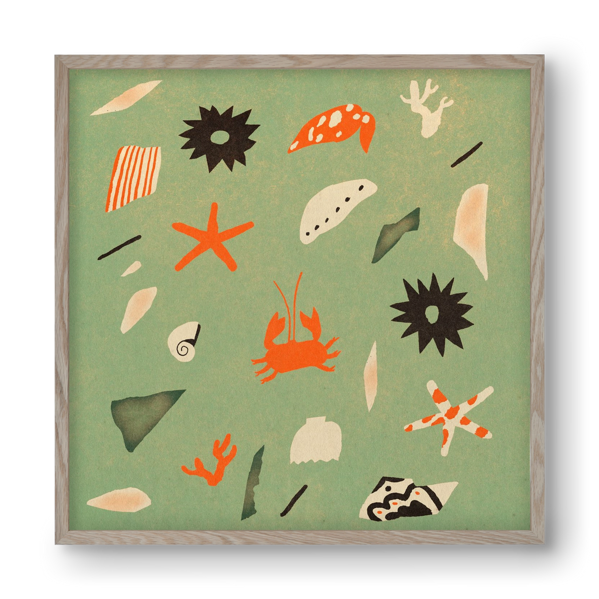 Sealife, 40x40 cm (40x40 cm), Tölgy keret