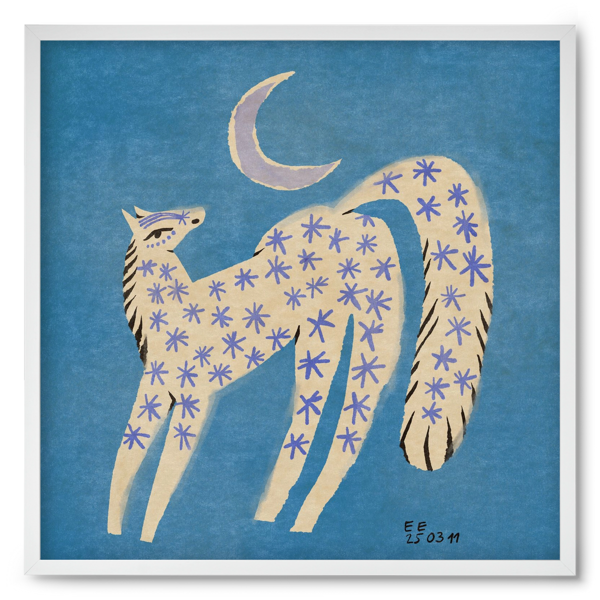 Star horse, 50x50 cm (50x50 cm), Fehér keret