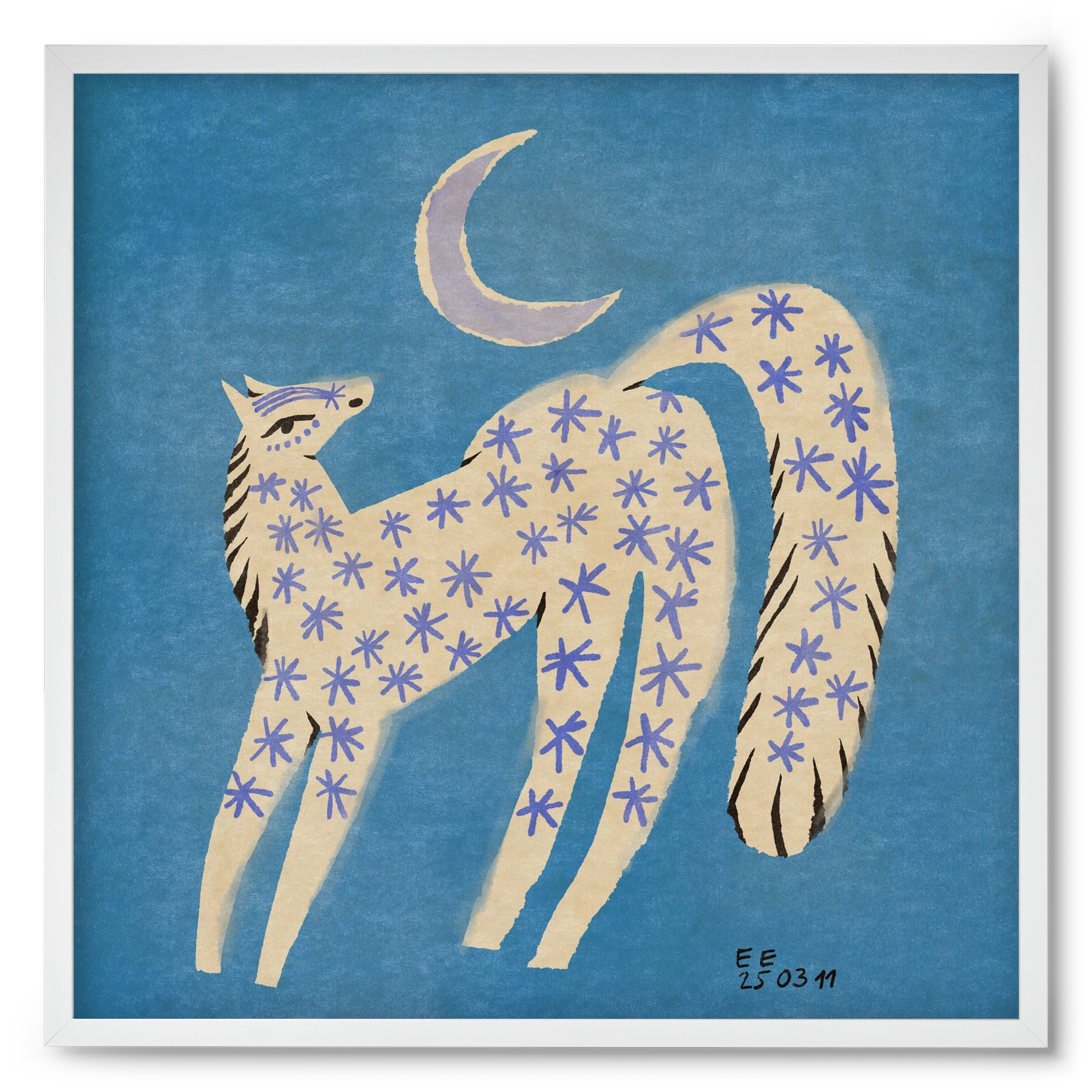 Star horse, 50x50 cm (50x50 cm), Fehér keret
