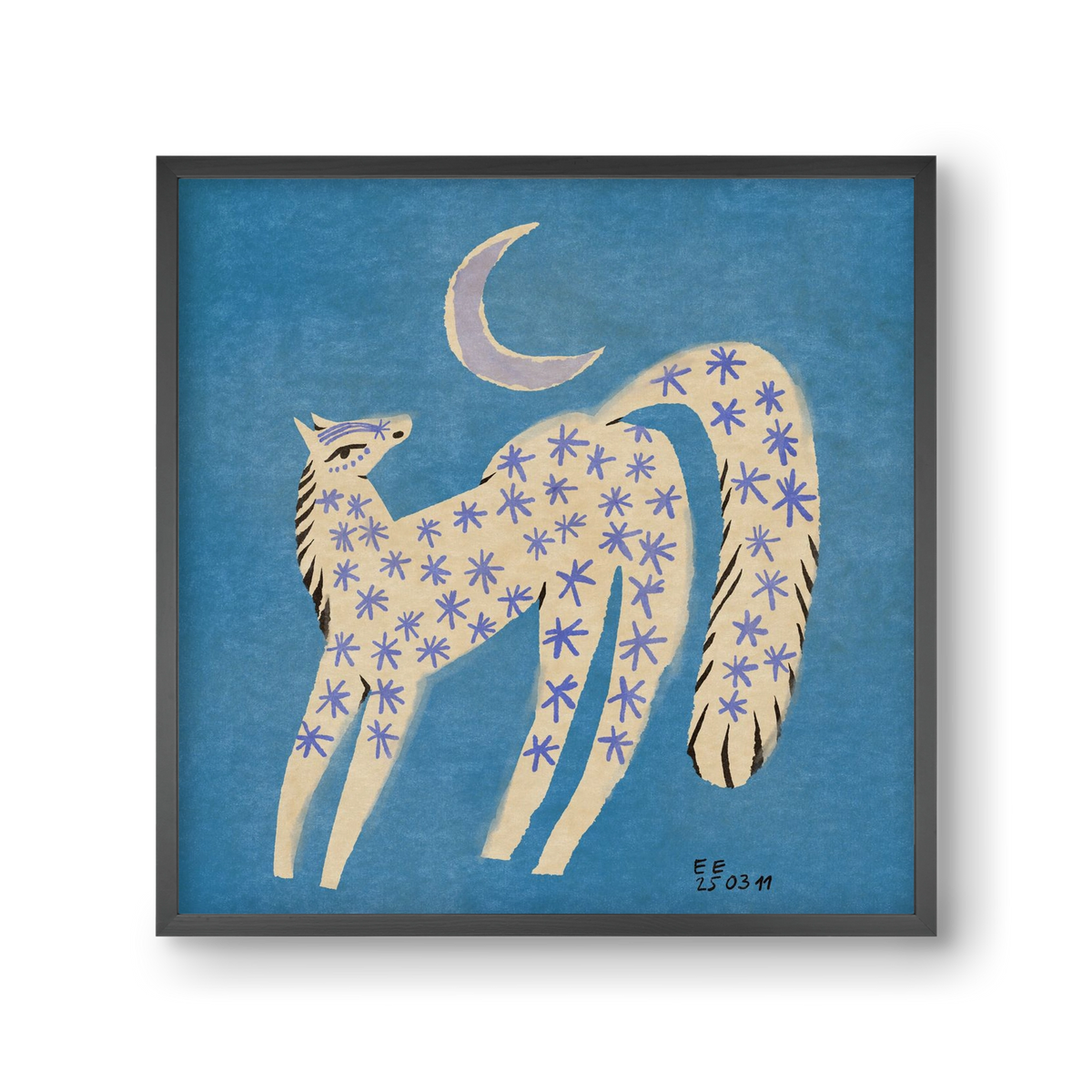 Star horse, 30x30 cm (30x30 cm), Fekete keret