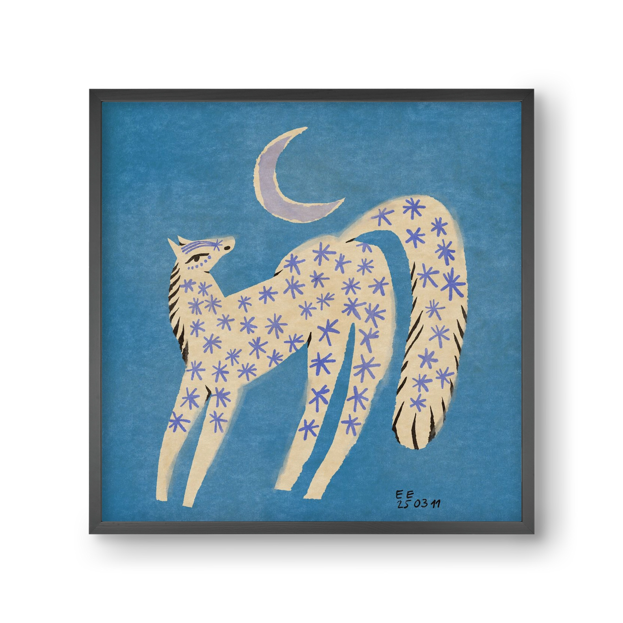 Star horse, 30x30 cm (30x30 cm), Fekete keret