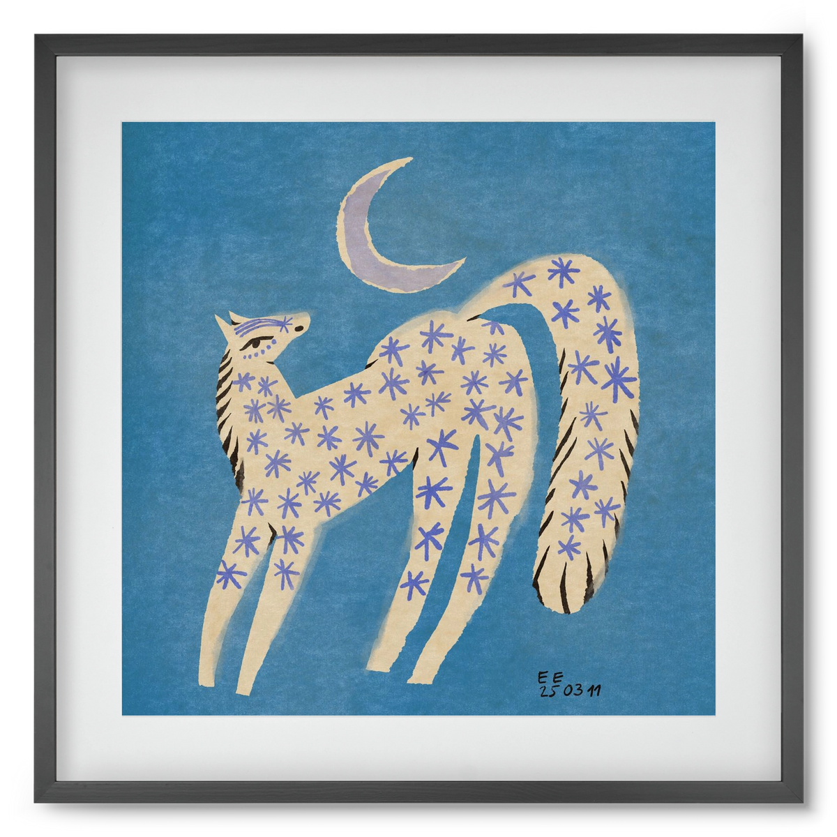 Star horse, 50x50 cm (40x40 cm), Fekete keret, paszpartuval