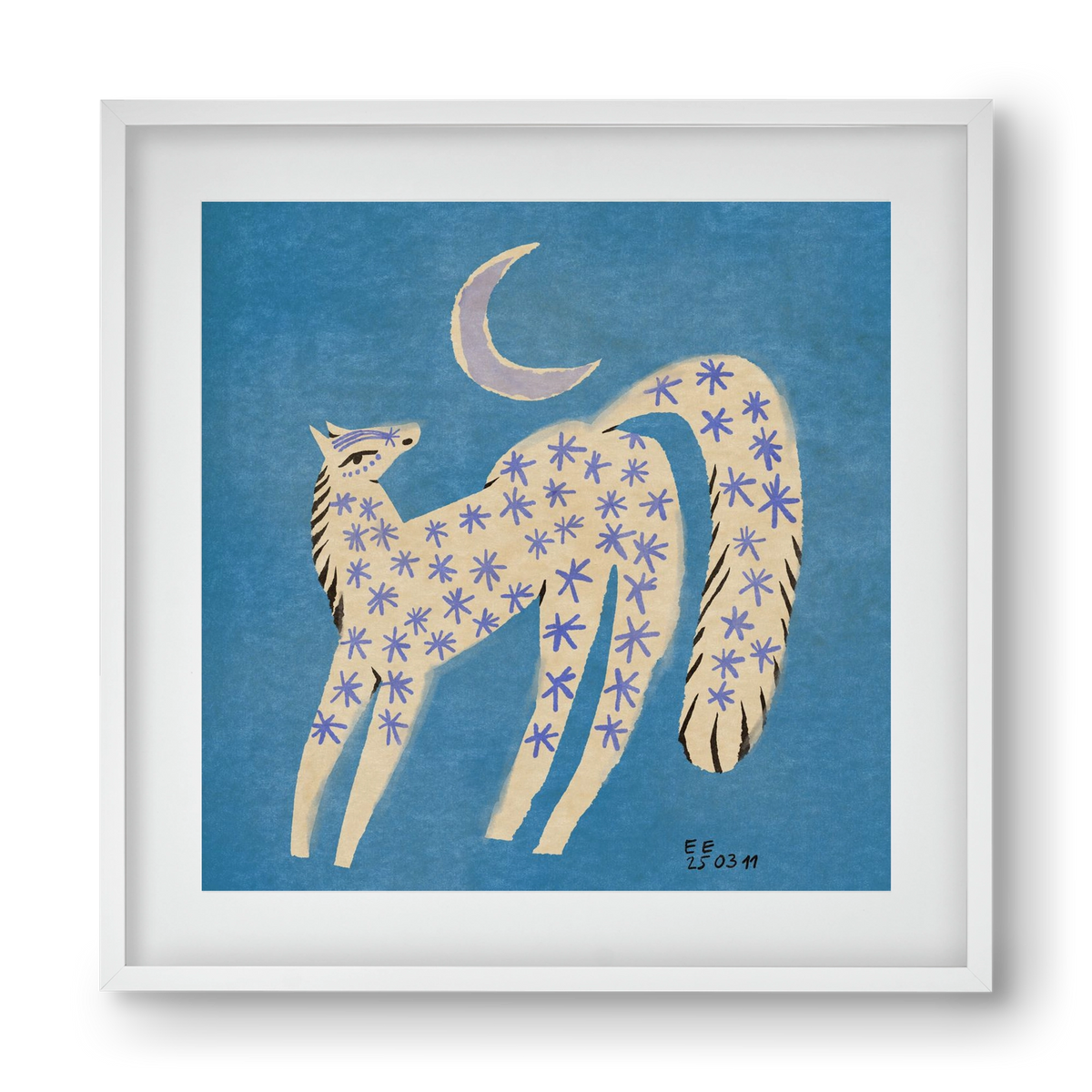 Star horse, 40x40 cm (30x30 cm), Fehér keret, paszpartuval