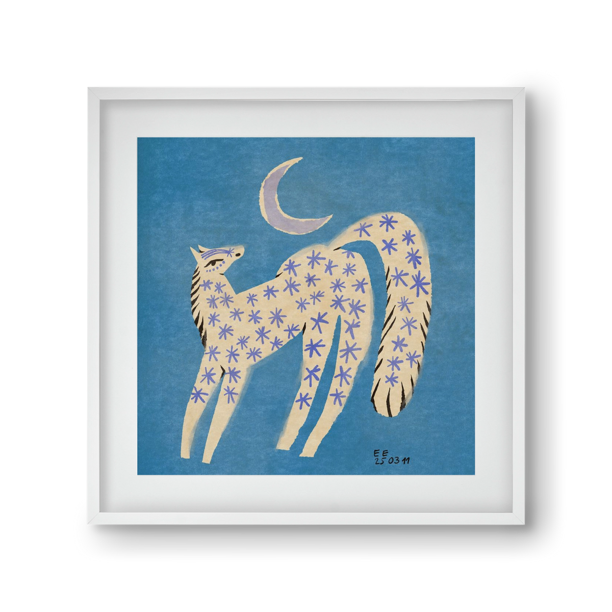 Star horse, 30x30 cm (20x20 cm), Fehér keret, paszpartuval