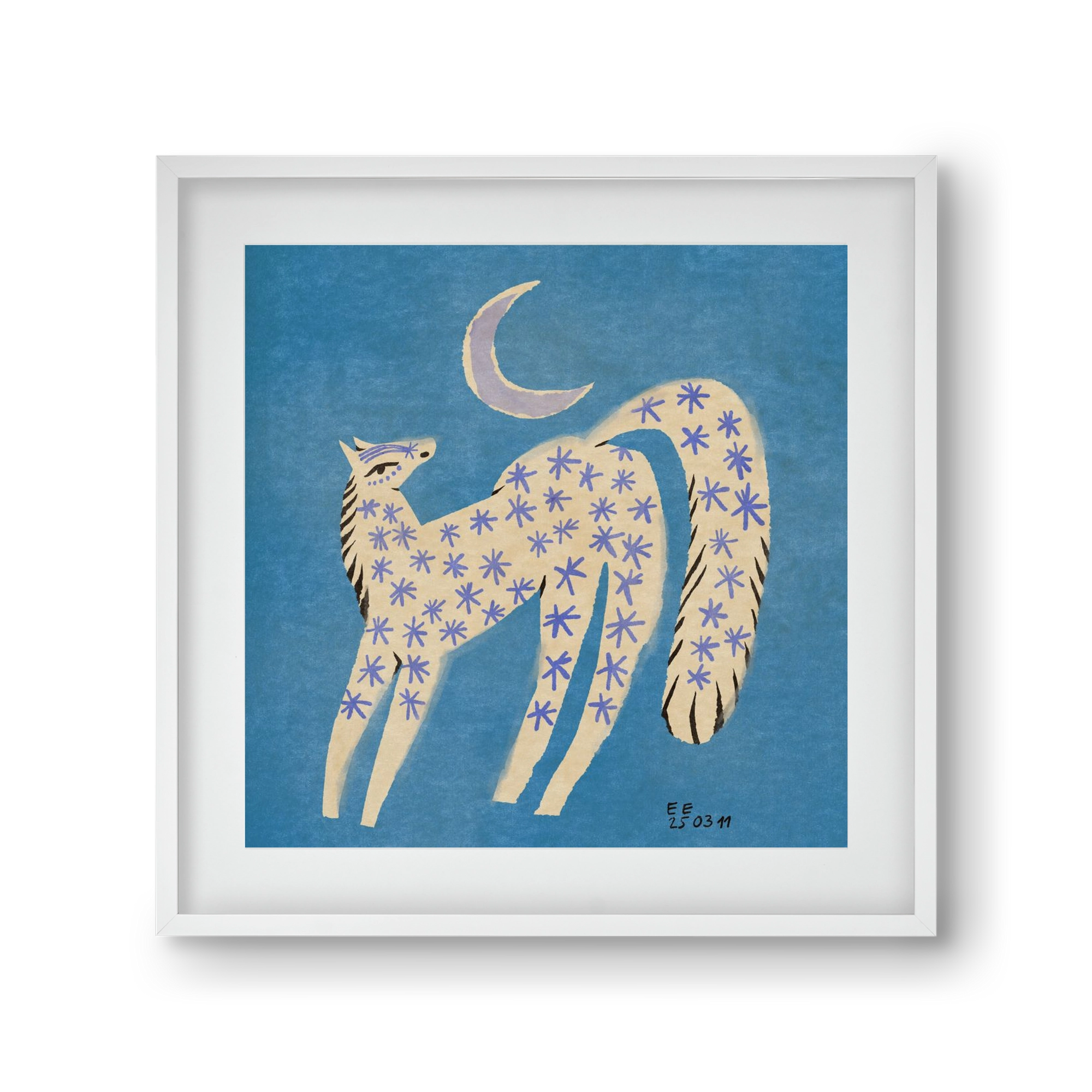 Star horse, 30x30 cm (20x20 cm), Fehér keret, paszpartuval