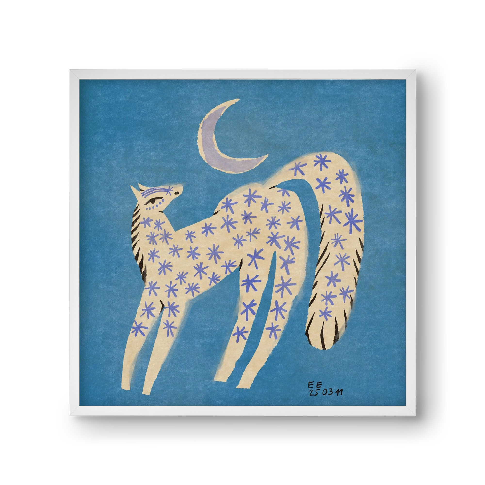 Star horse, 30x30 cm (30x30 cm), Fehér keret