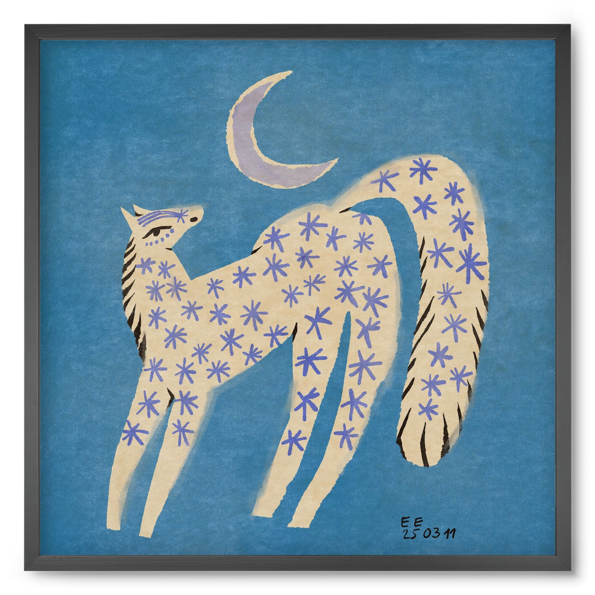 Star horse, 50x50 cm (50x50 cm), Fekete keret
