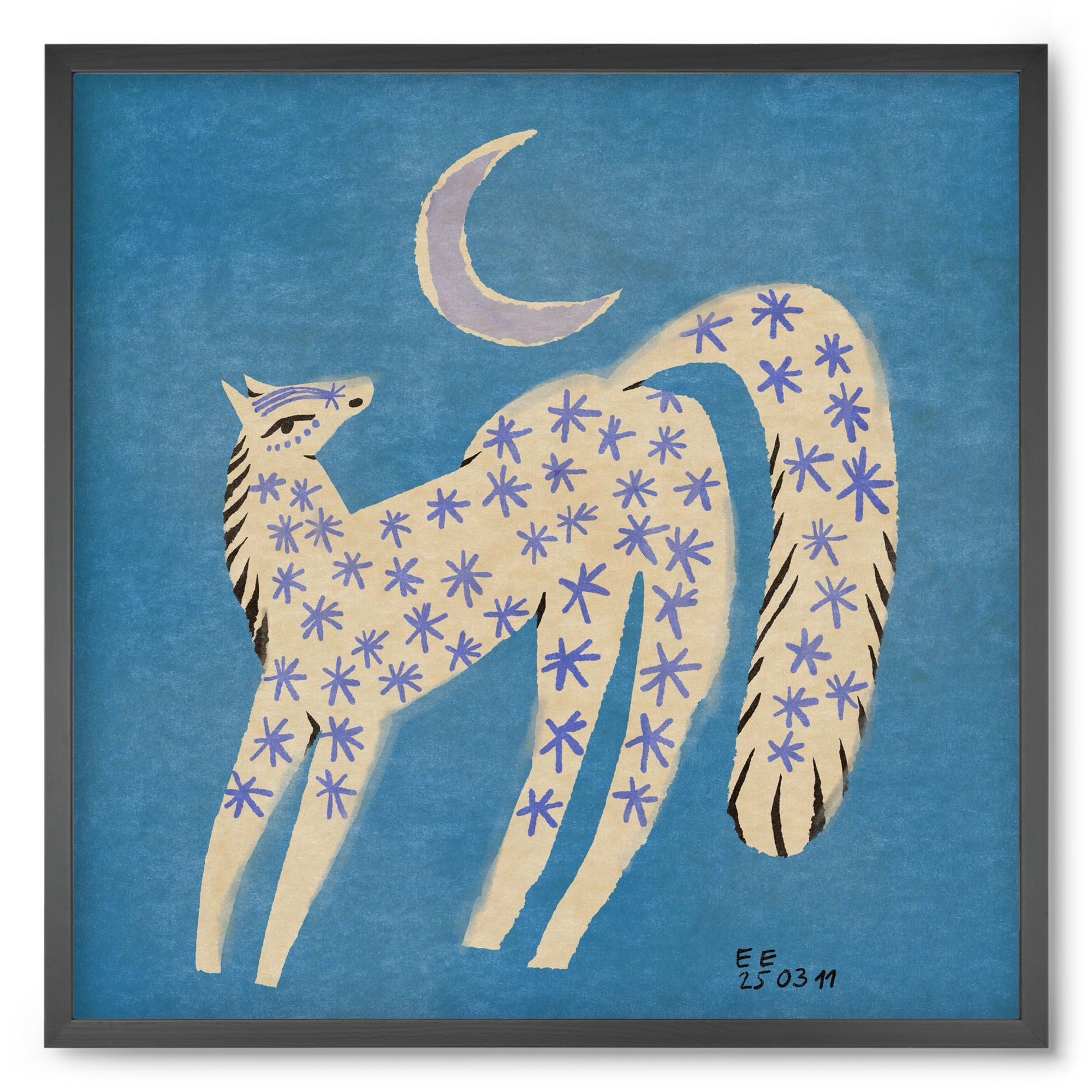 Star horse, 50x50 cm (50x50 cm), Fekete keret