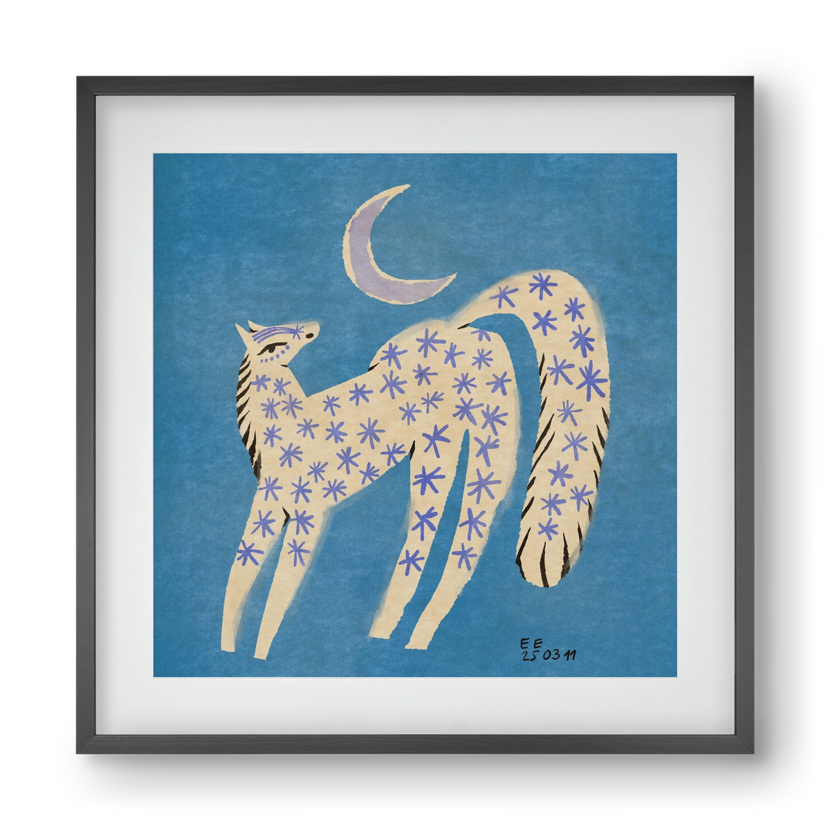 Star horse, 40x40 cm (30x30 cm), Fekete keret, paszpartuval