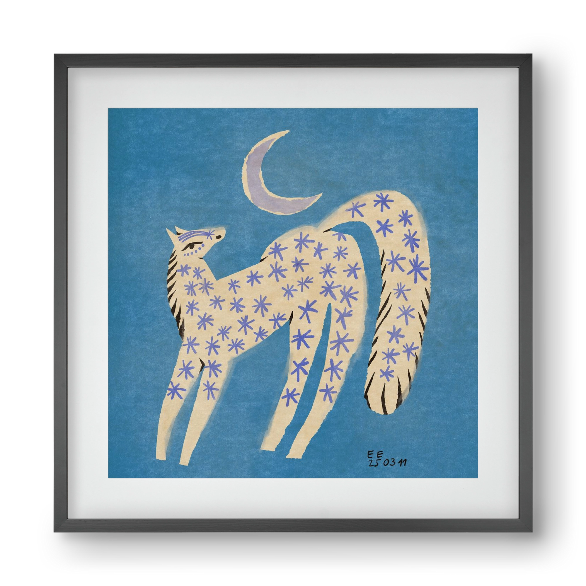 Star horse, 40x40 cm (30x30 cm), Fekete keret, paszpartuval