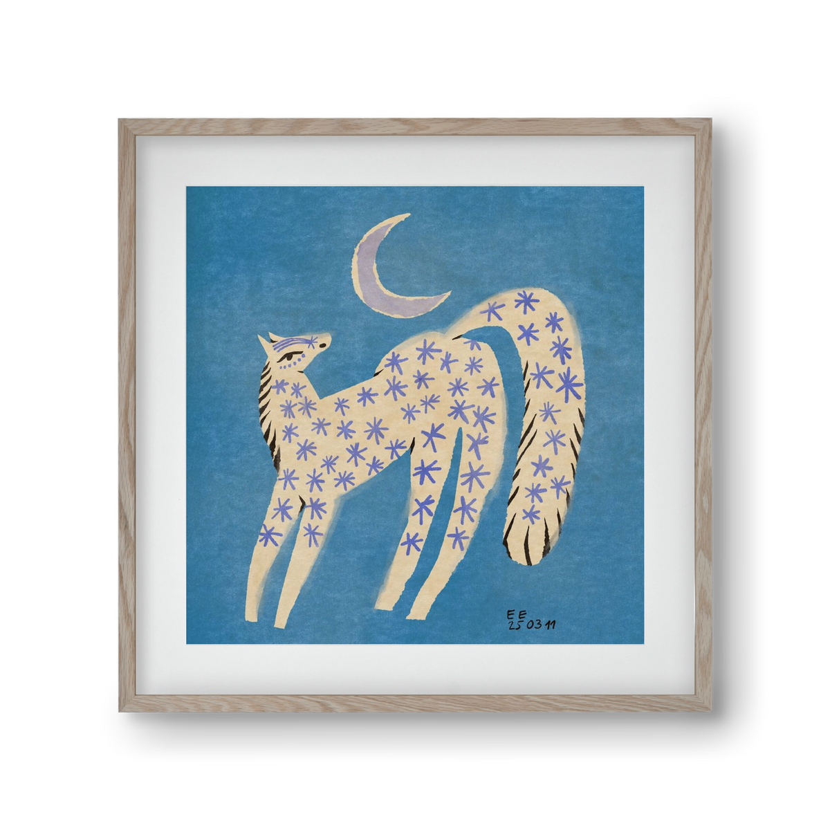 Star horse, 30x30 cm (20x20 cm), Tölgy keret, paszpartuval