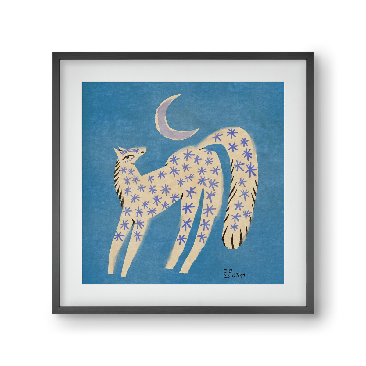 Star horse, 30x30 cm (20x20 cm), Fekete keret, paszpartuval