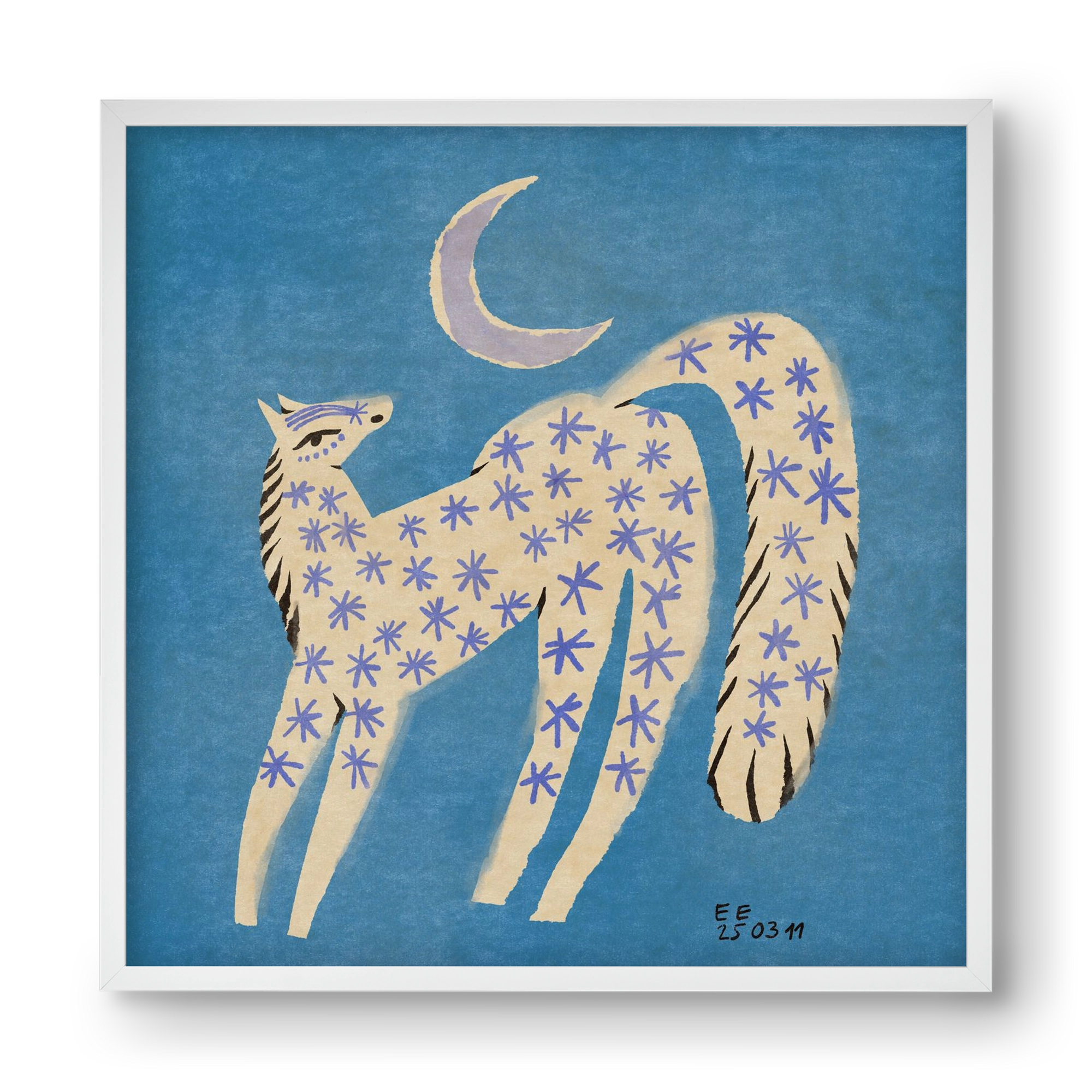Star horse, 40x40 cm (40x40 cm), Fehér keret