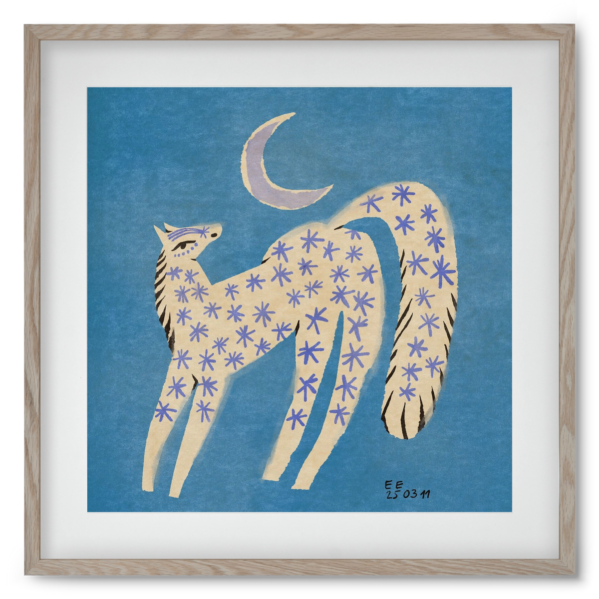 Star horse, 50x50 cm (40x40 cm), Tölgy keret, paszpartuval