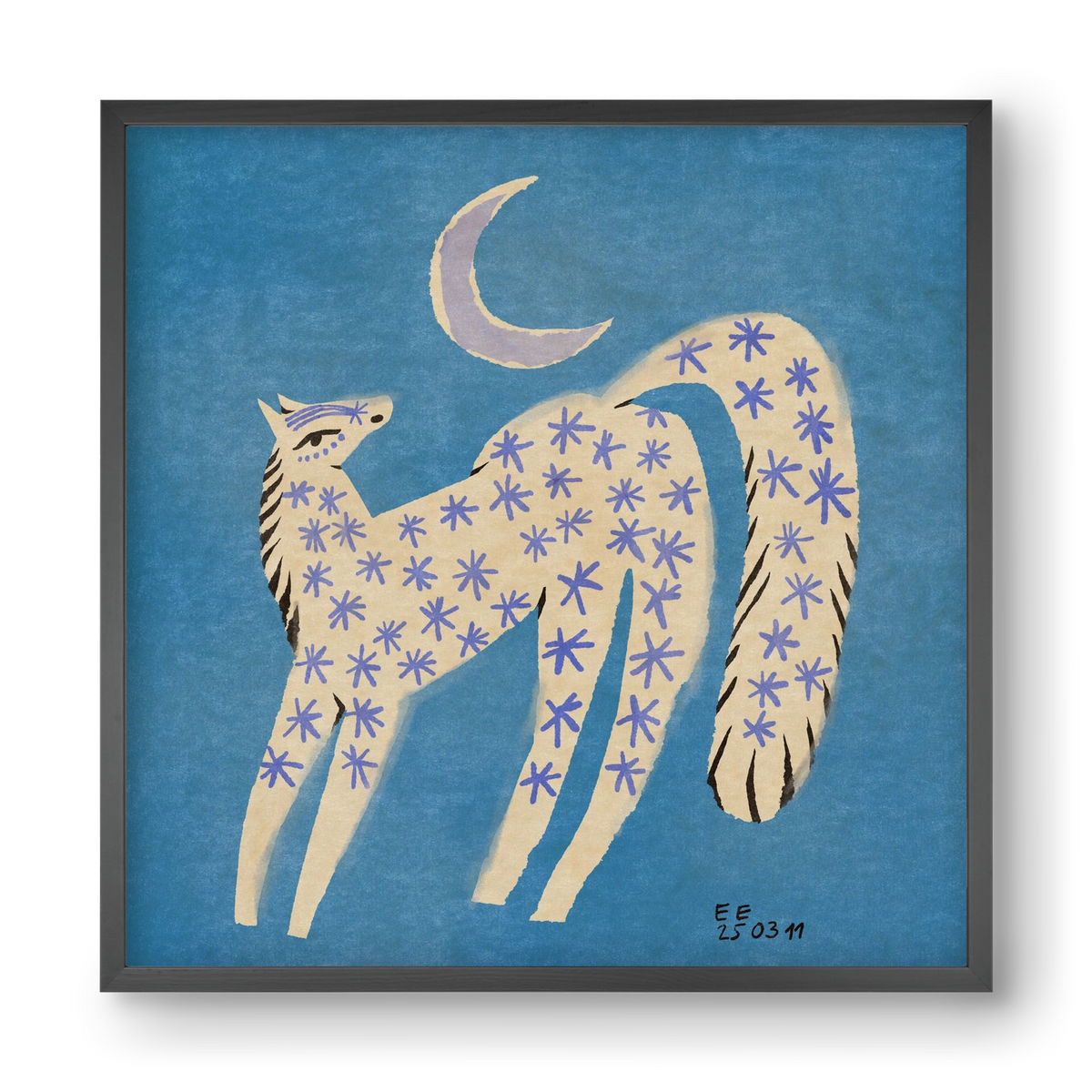Star horse, 40x40 cm (40x40 cm), Fekete keret