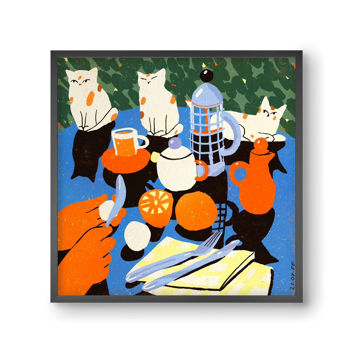 Morning still life, 30x30 cm (30x30 cm), Fekete keret