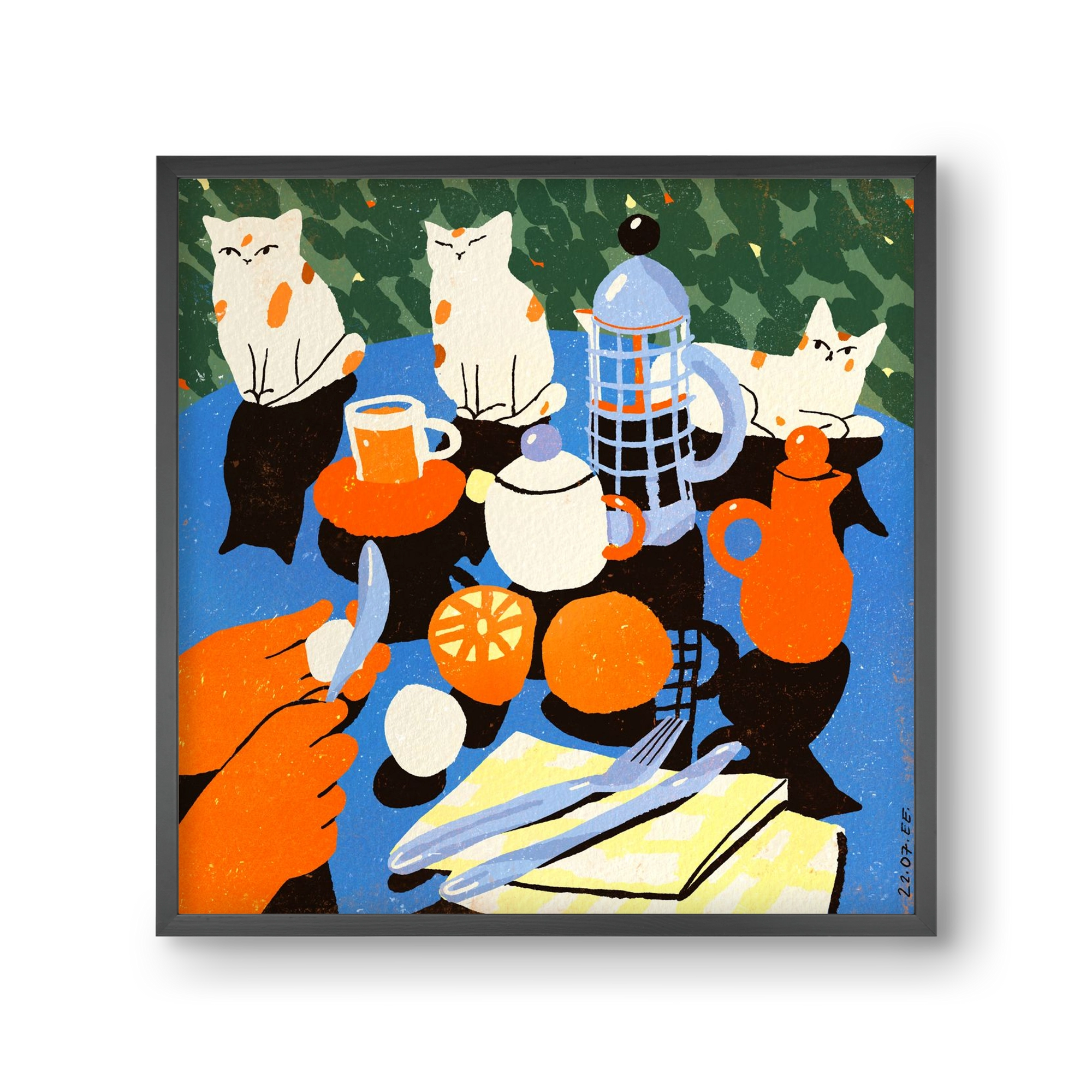 Morning still life, 30x30 cm (30x30 cm), Fekete keret