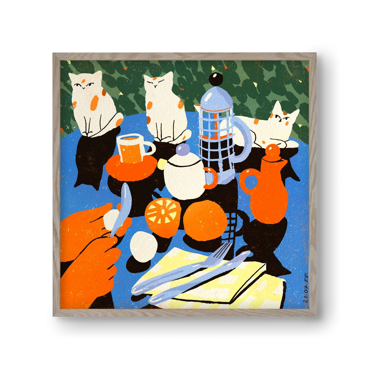 Morning still life, 30x30 cm (30x30 cm), Tölgy keret