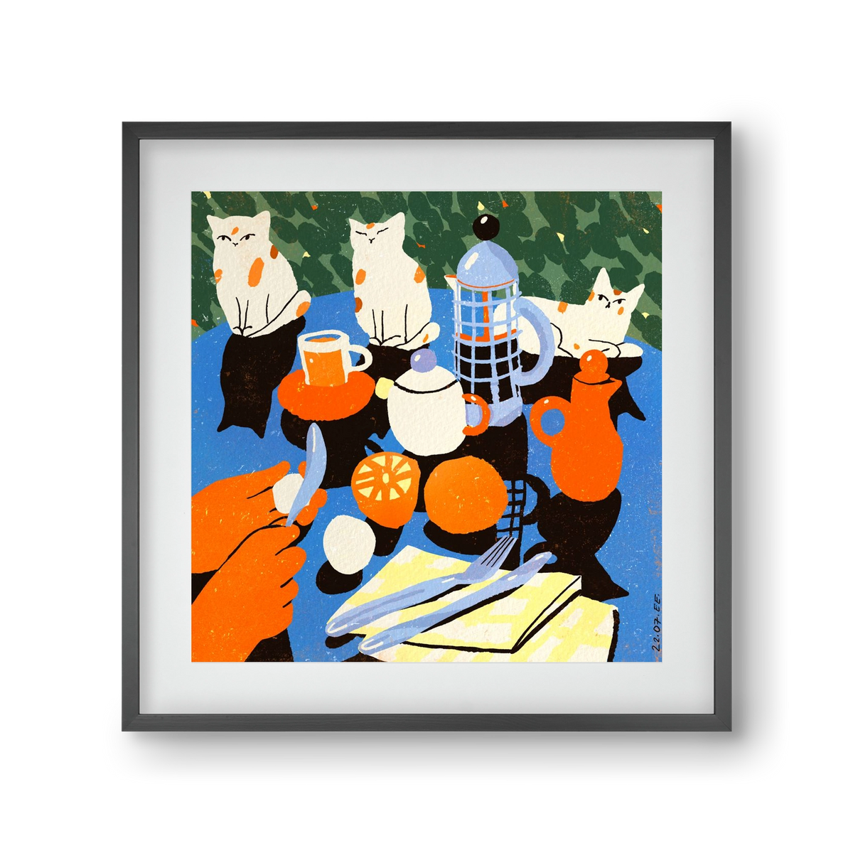 Morning still life, 30x30 cm (20x20 cm), Fekete keret, paszpartuval