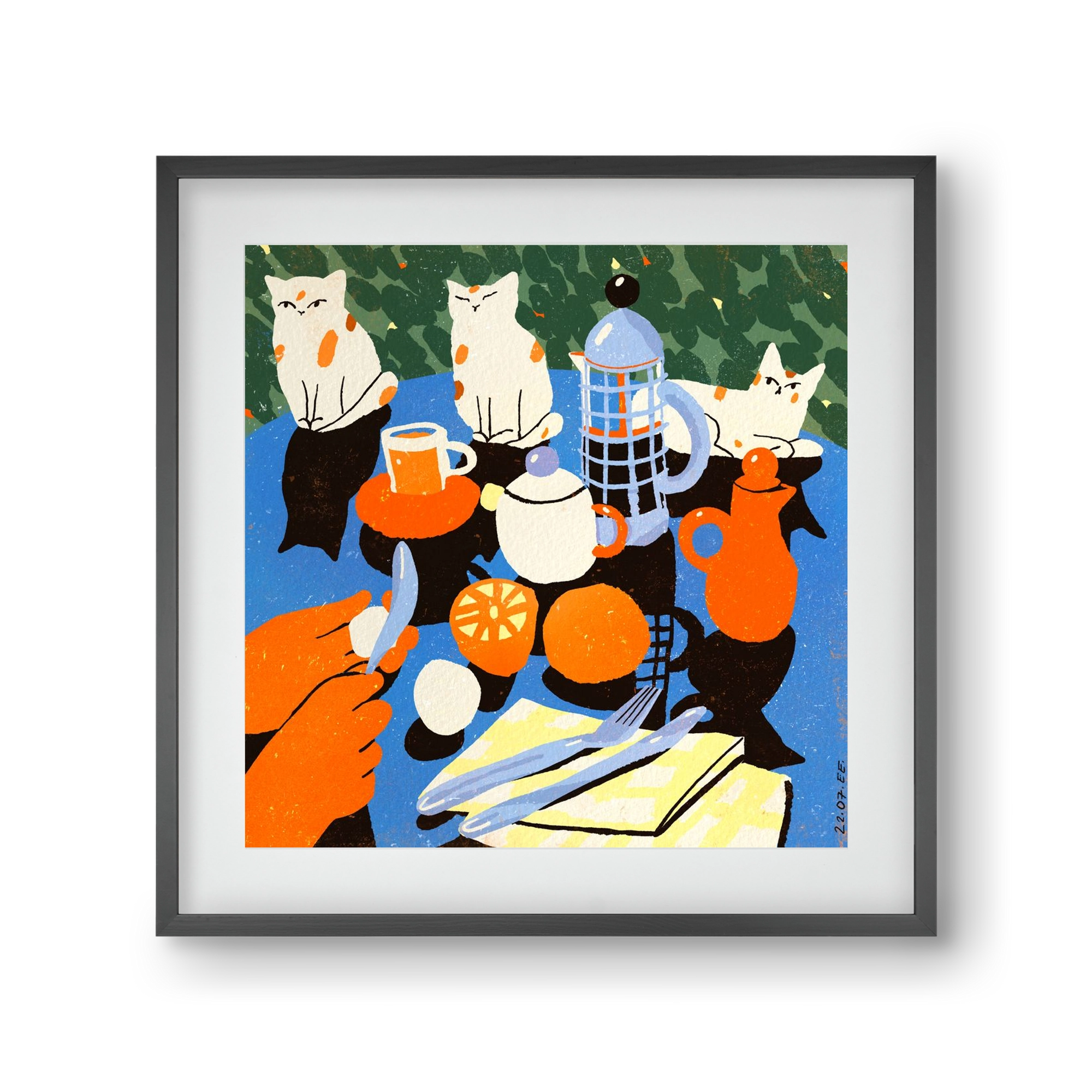 Morning still life, 30x30 cm (20x20 cm), Fekete keret, paszpartuval