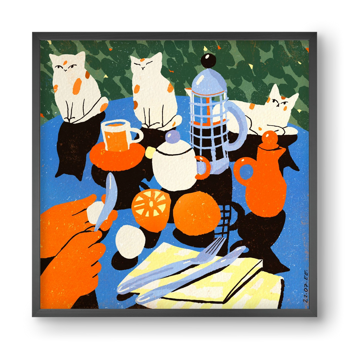 Morning still life, 40x40 cm (40x40 cm), Fekete keret